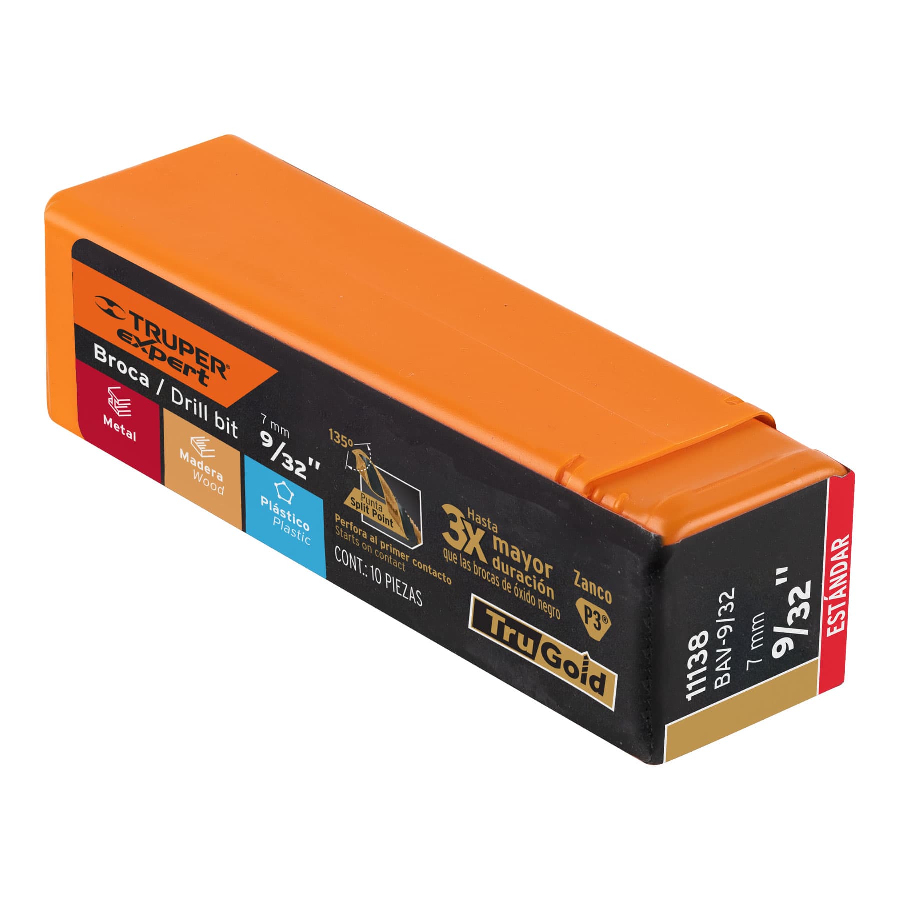 Broca HSS 9/32" Trugold para metal, TRUPER EXPERT