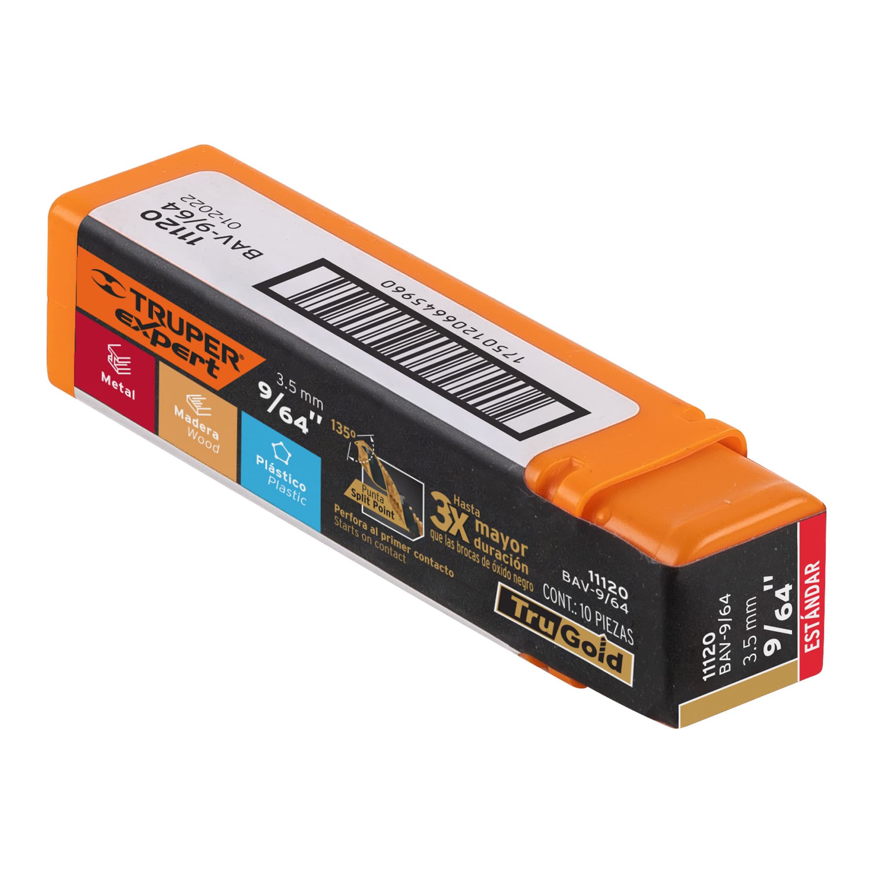 Broca HSS 9/64" Trugold para metal, TRUPER EXPERT