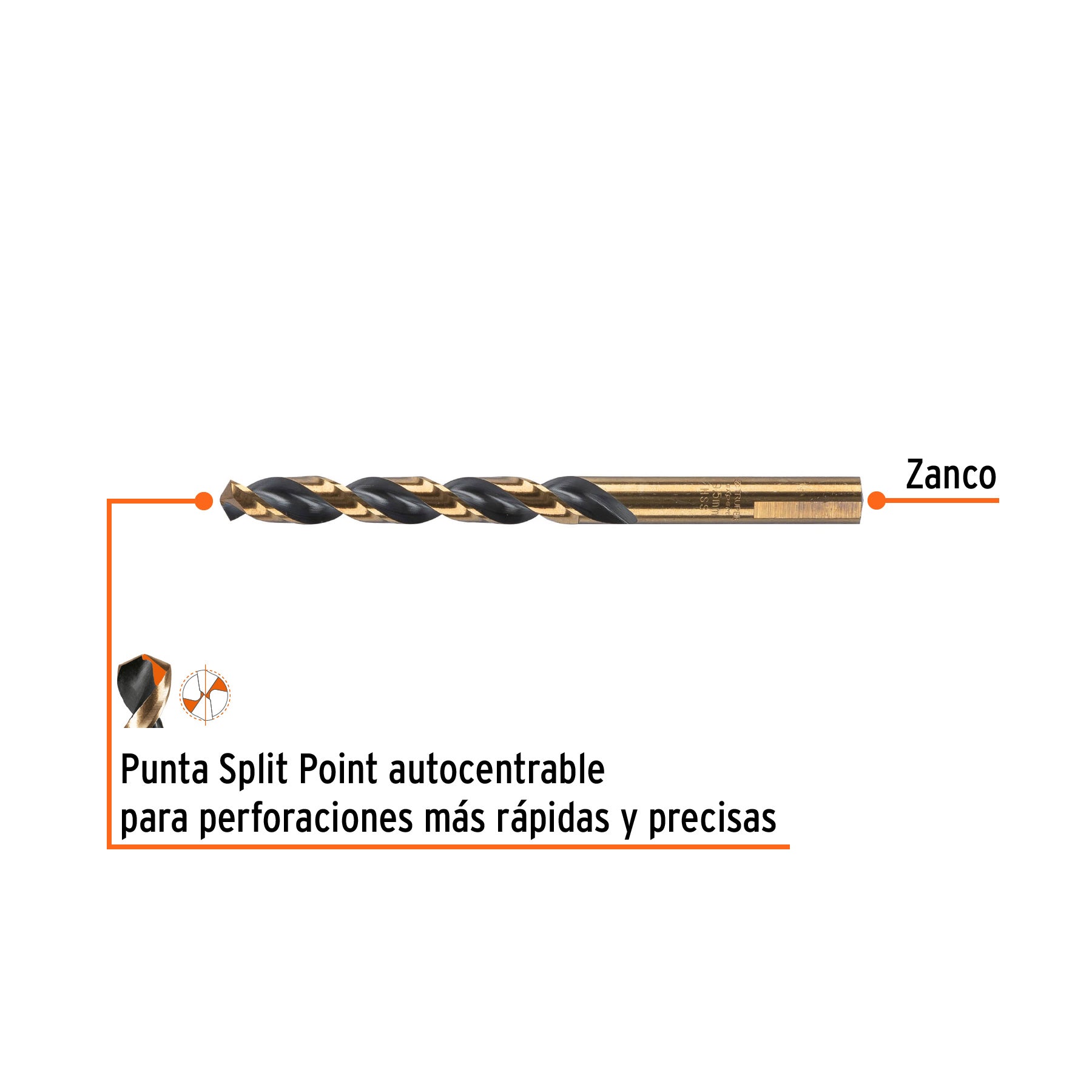 Broca HSS 9.5 mm Trugold para metal, TRUPER EXPERT