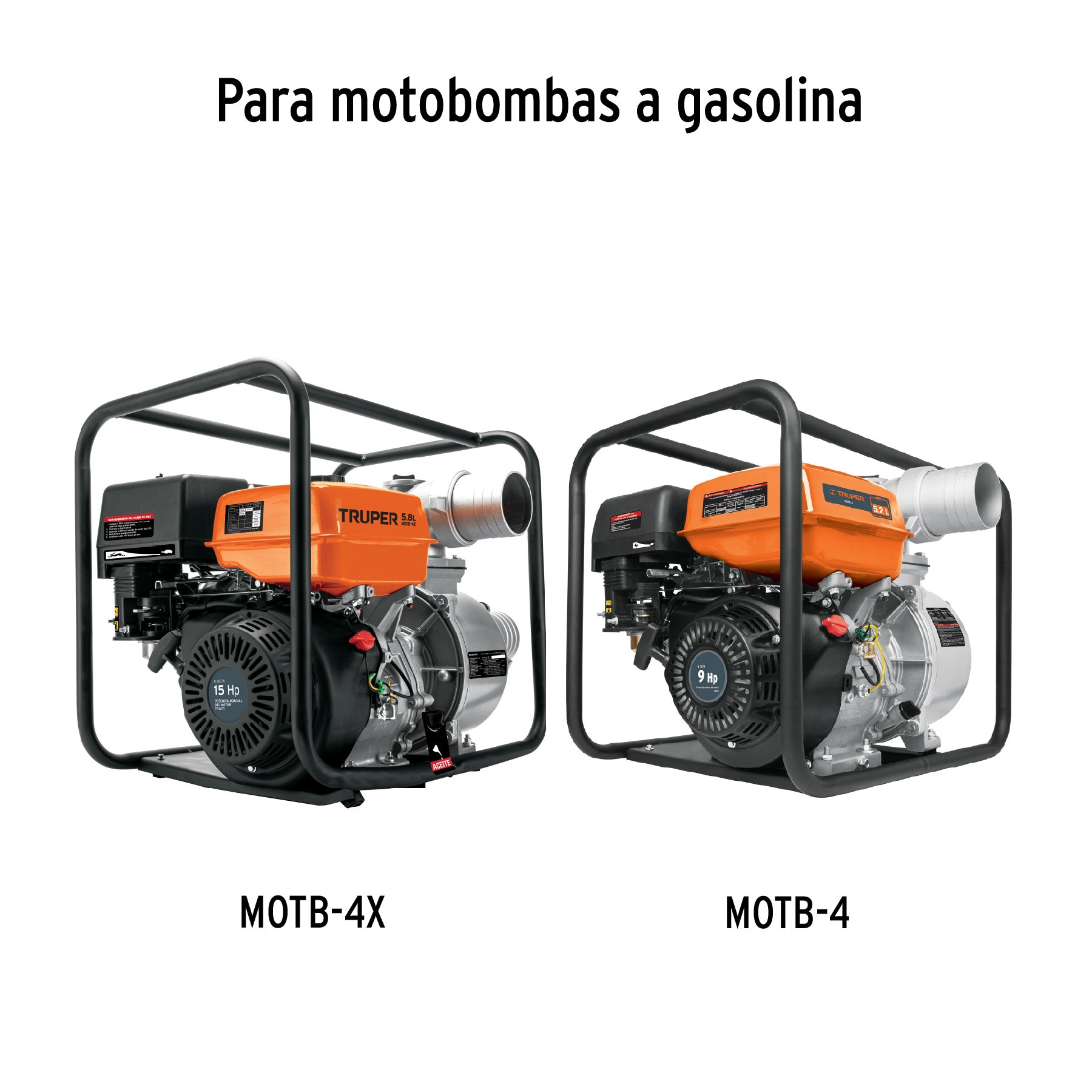 Kit de bayoneta y empaque para motobomba MOTB-4, TRUPER