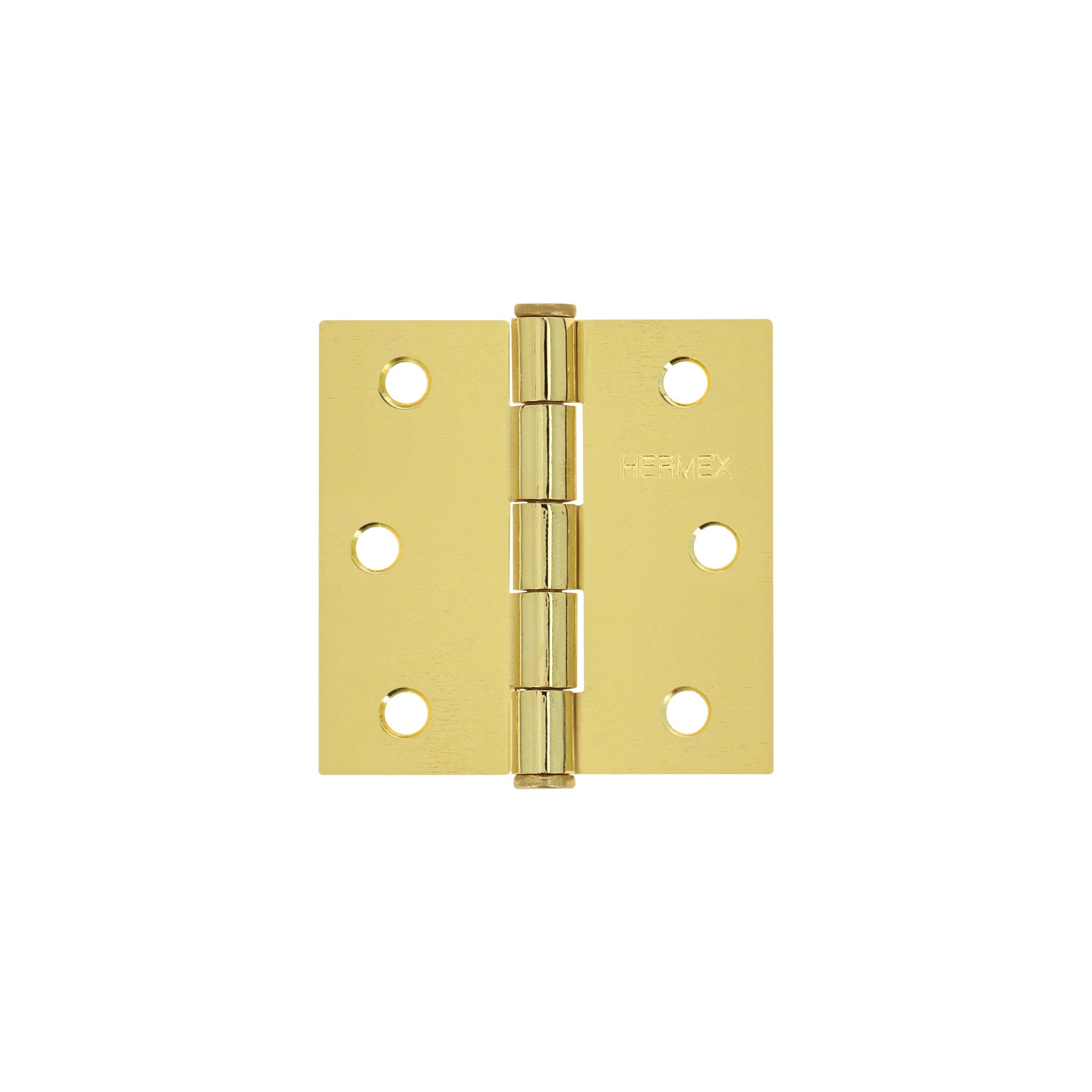 Bisagra cuadrada 2-1/2", latonado, cabeza plana, HERMEX