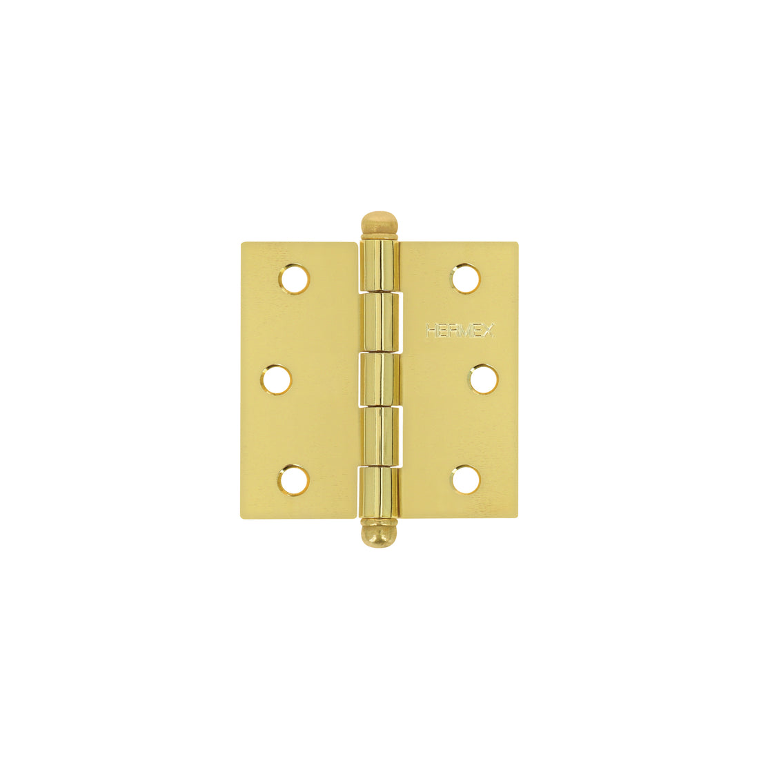 Bisagra cuadrada 2-1/2", latonado, cabeza redonda, HERMEX