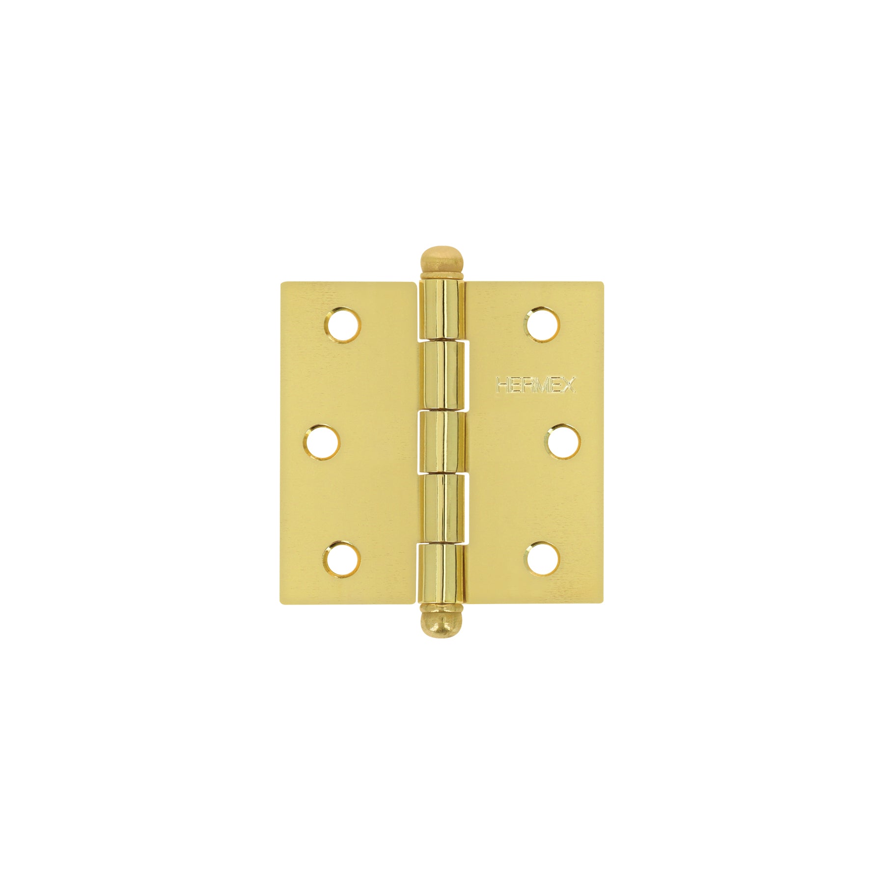 Bisagra cuadrada 2-1/2", latonado, cabeza redonda, HERMEX