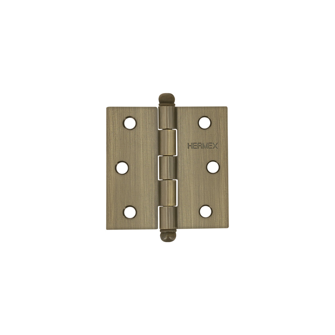 Bisagra cuadrada 2-1/2", latón antiguo, cabeza redonda