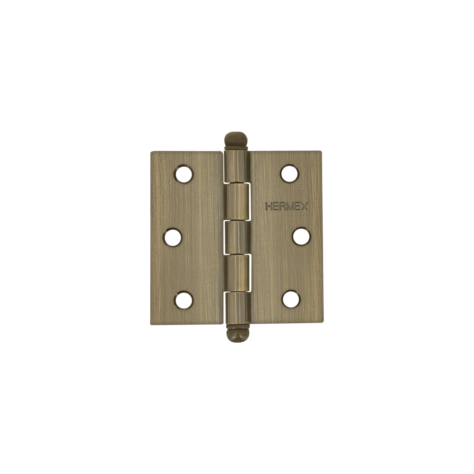 Bisagra cuadrada 2-1/2", latón antiguo, cabeza redonda