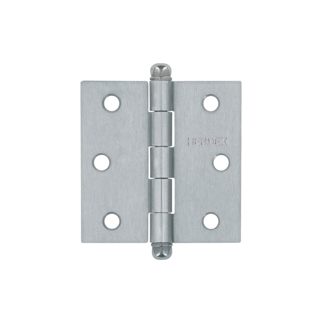 Bisagra cuadrada 2-1/2", satinado, cabeza redonda, HERMEX