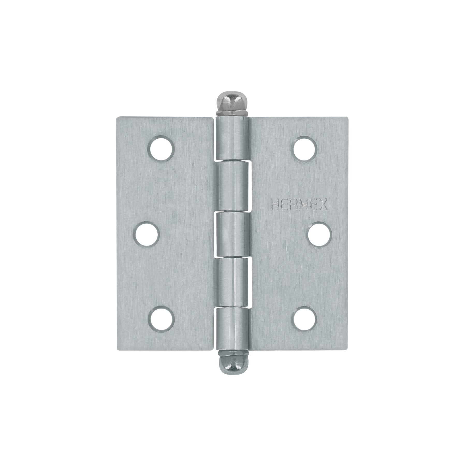 Bisagra cuadrada 2-1/2", satinado, cabeza redonda, HERMEX