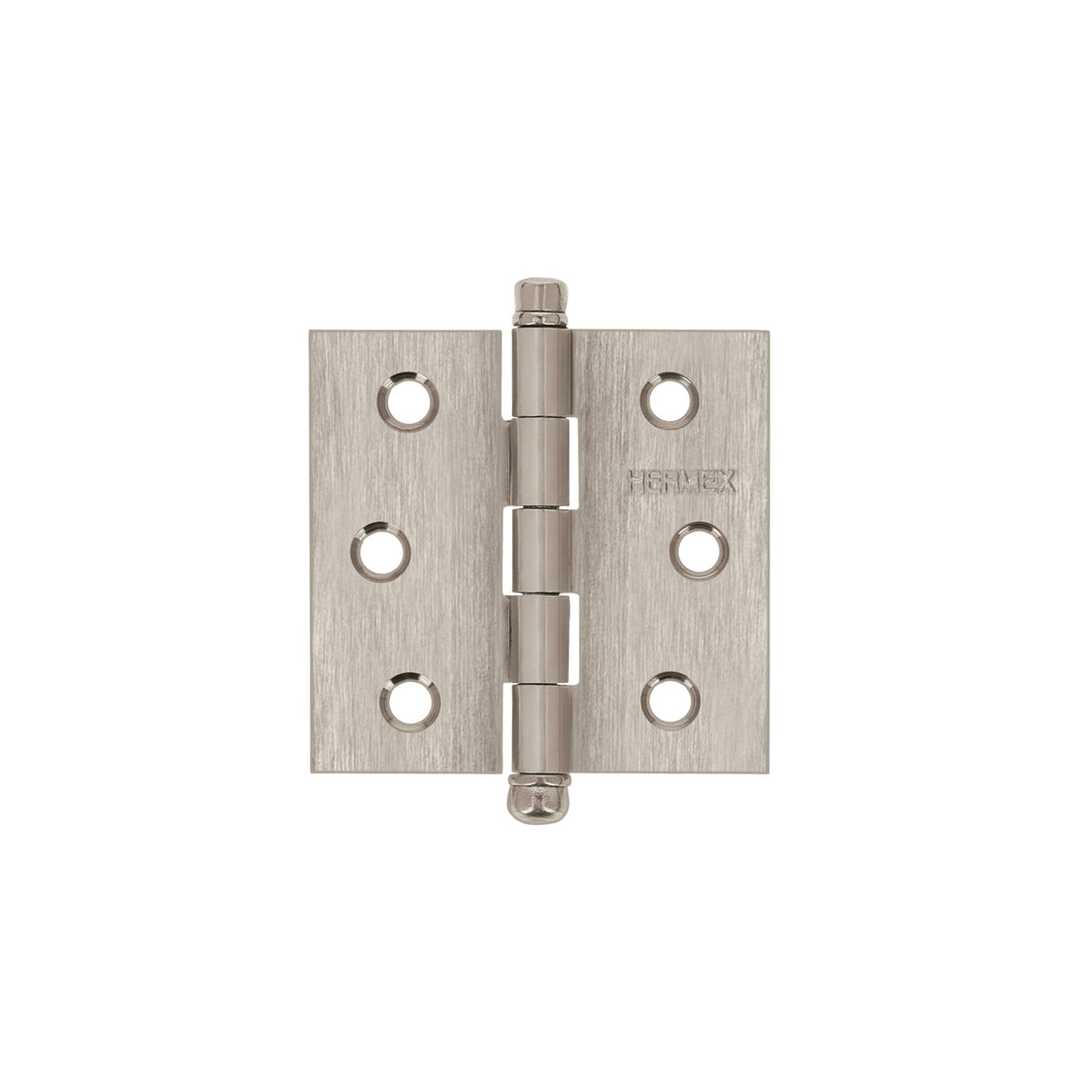 Bisagra cuadrada 2-1/2" acero inox, cabeza redonda, HERMEX