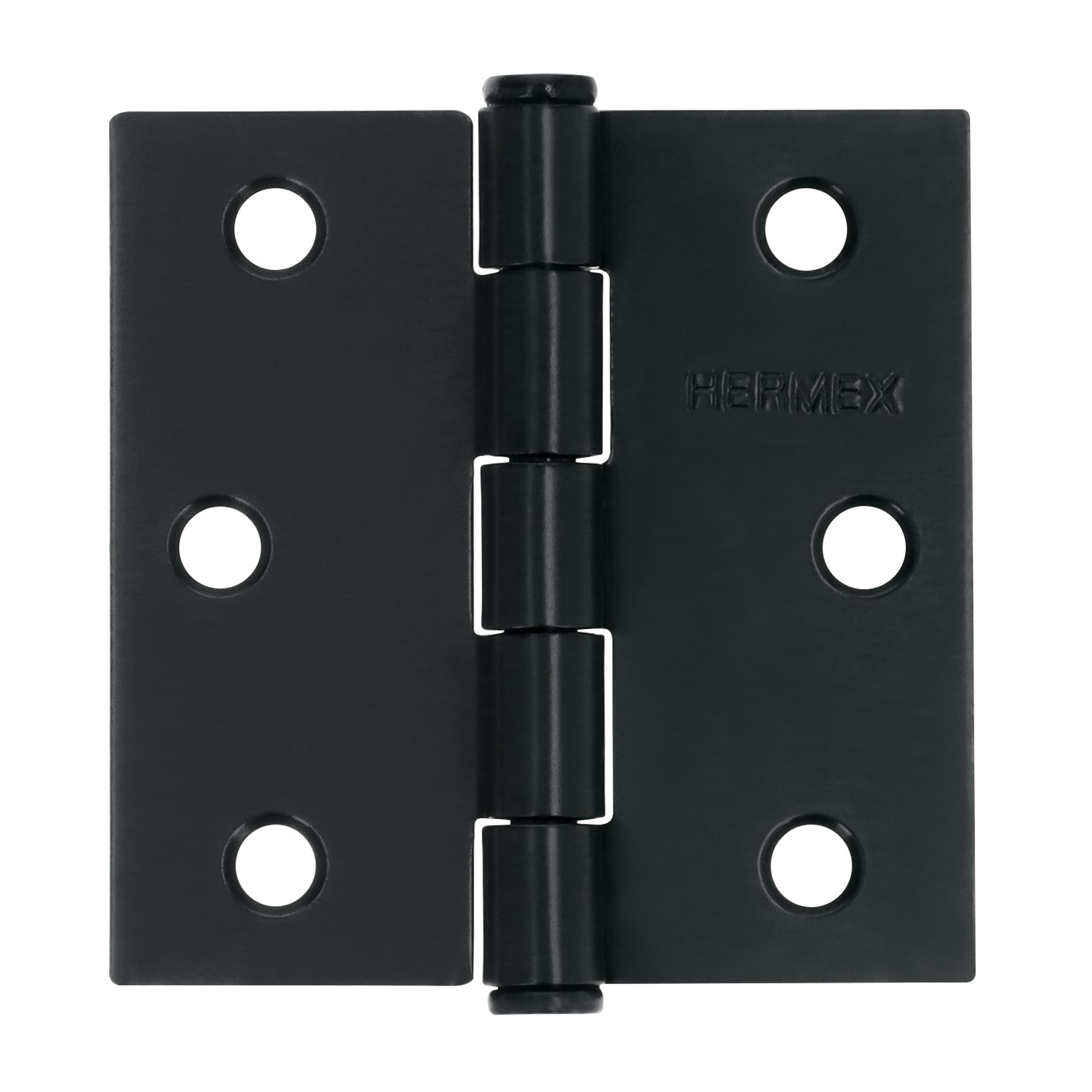 Bisagra cuadrada 2 1/2", negro mate, cabeza plana, HERMEX