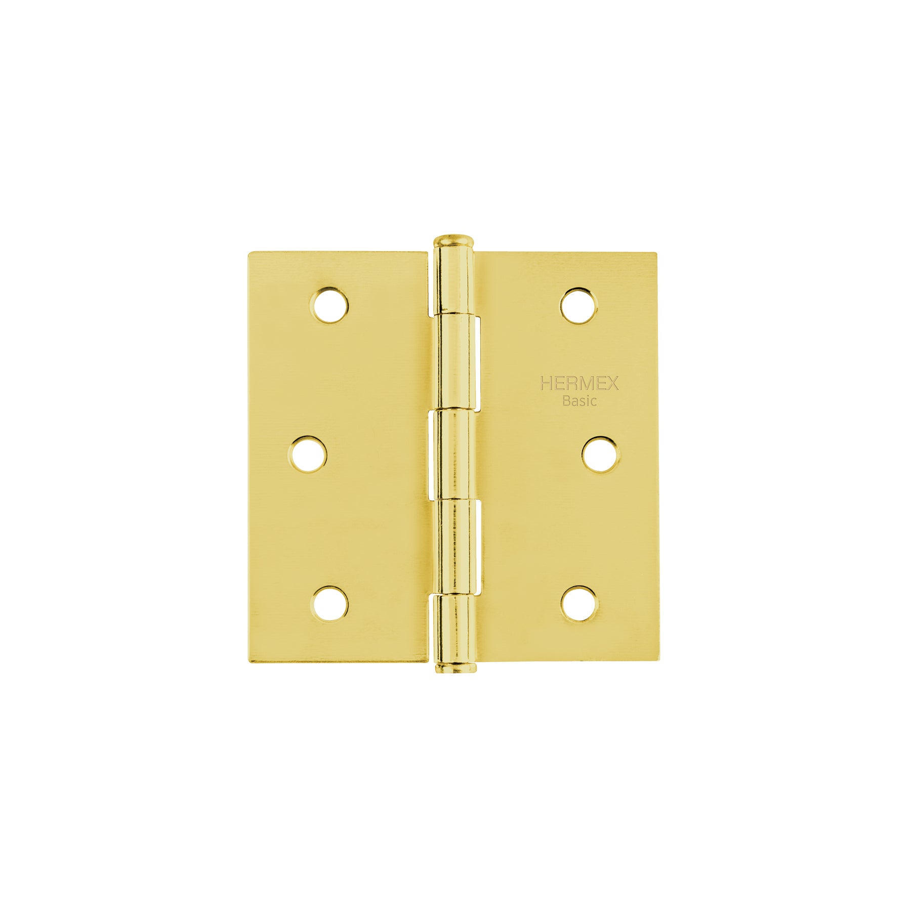 Bisagra cuadrada 3", latonado, cabeza plana, HERMEX BASIC