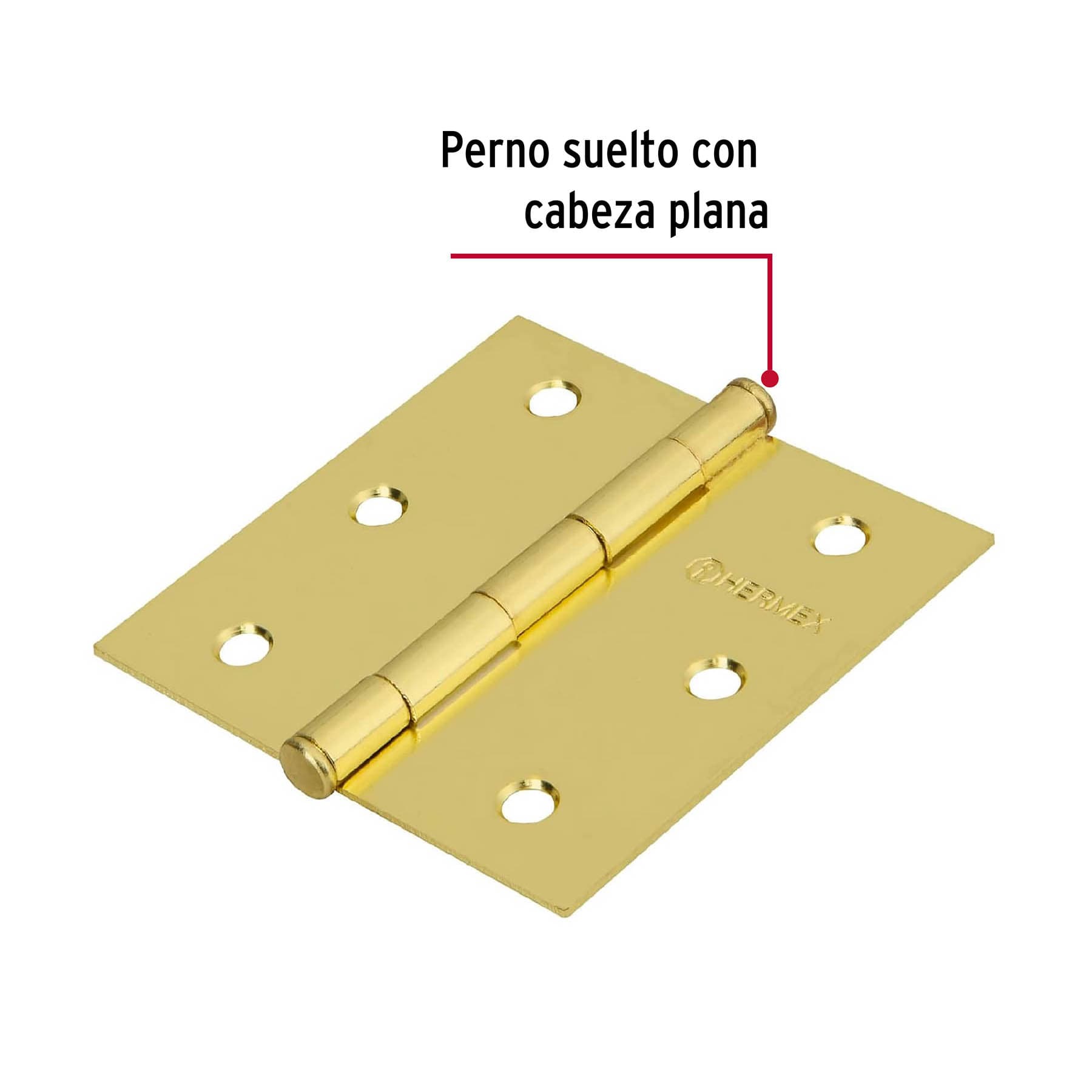 Bolsa c/2 bisagras cuadradas 3", latonado, HERMEX BASIC