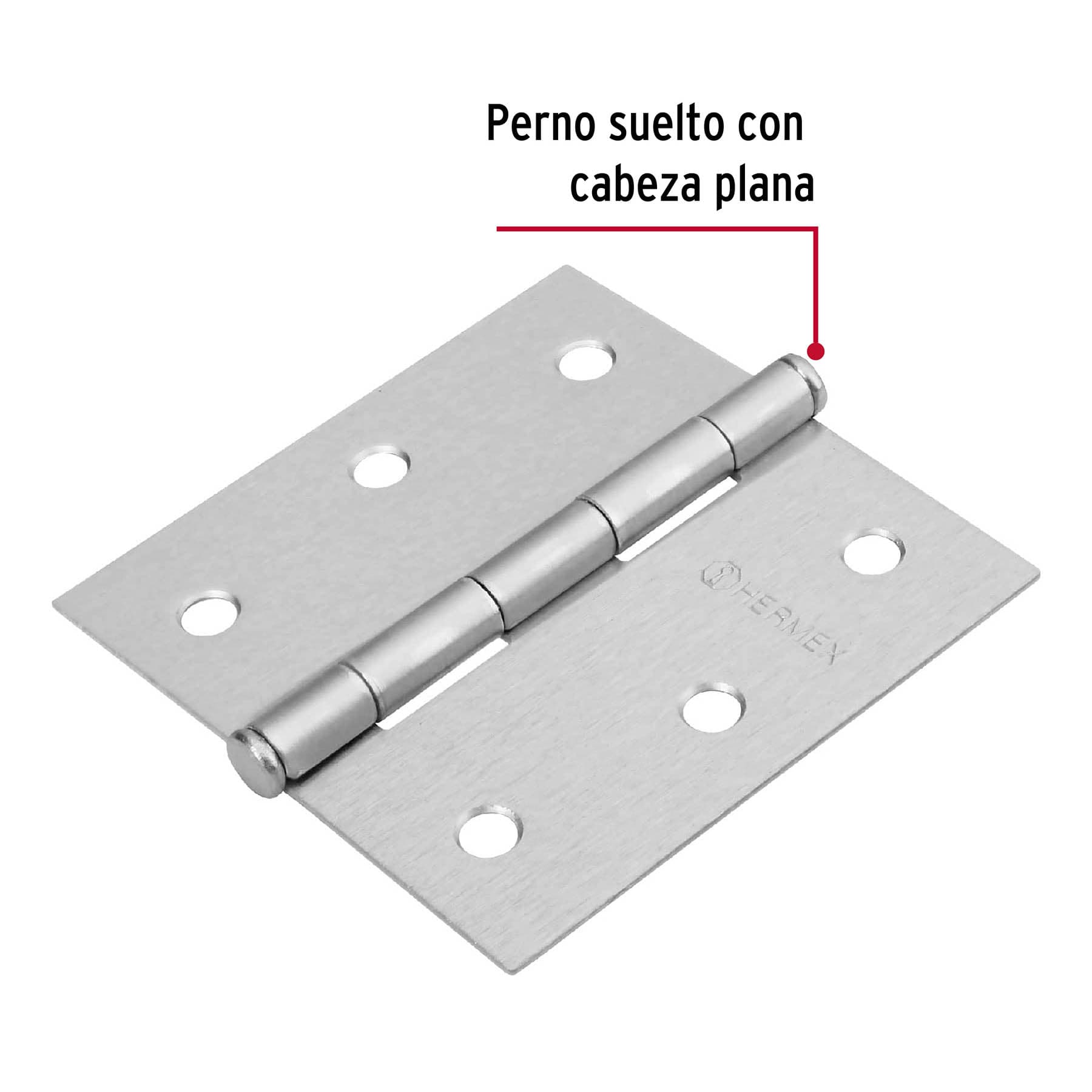 Bisagra cuadrada 3", satinado, cabeza plana, BASIC