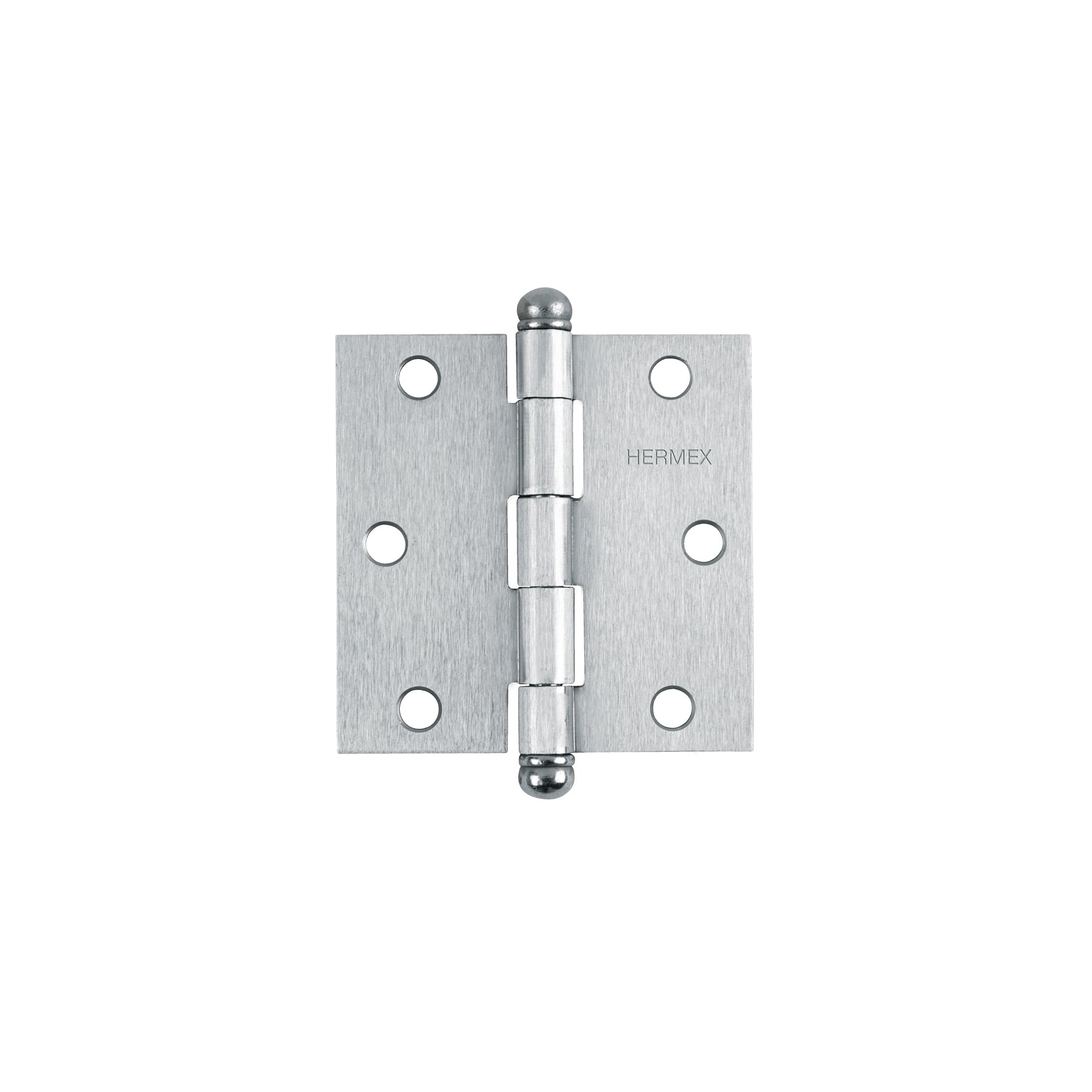 Bisagra cuadrada 3", satinado, cabeza redonda, HERMEX
