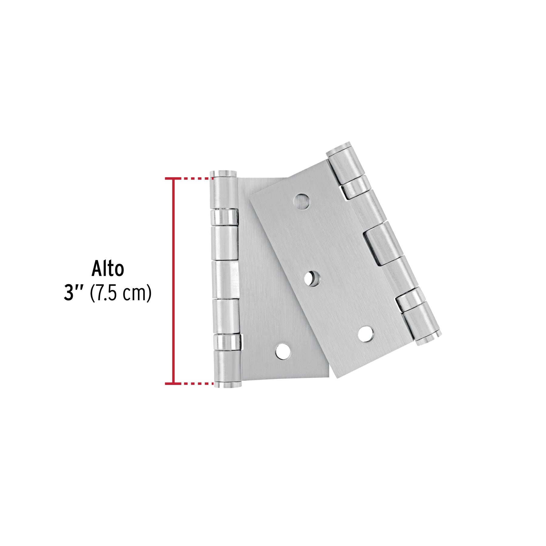 Bolsa 2 bisagras cuadradas 3"acero inox, cabeza plana