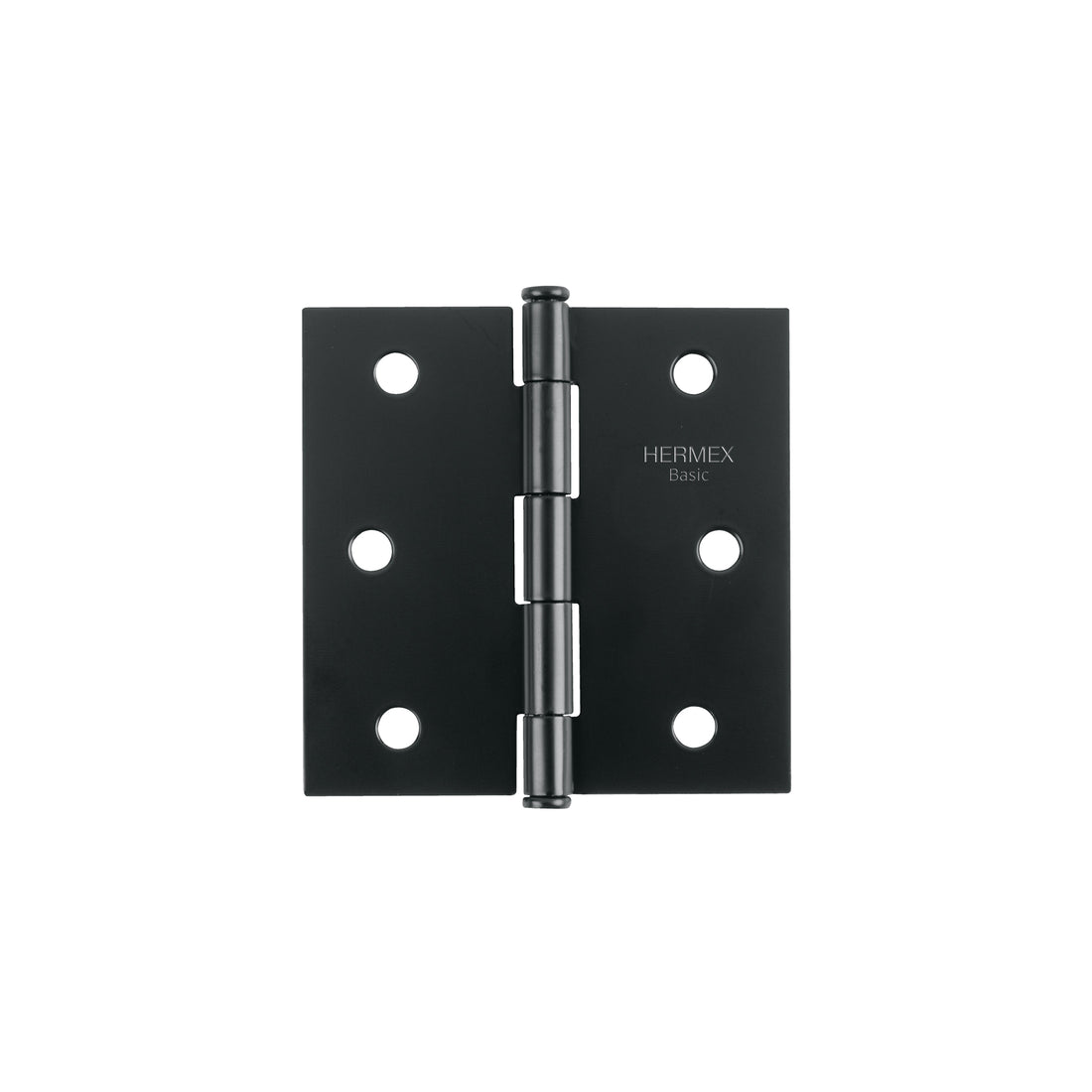 Bisagra cuadrada 3", negro mate, cabeza plana, BASIC