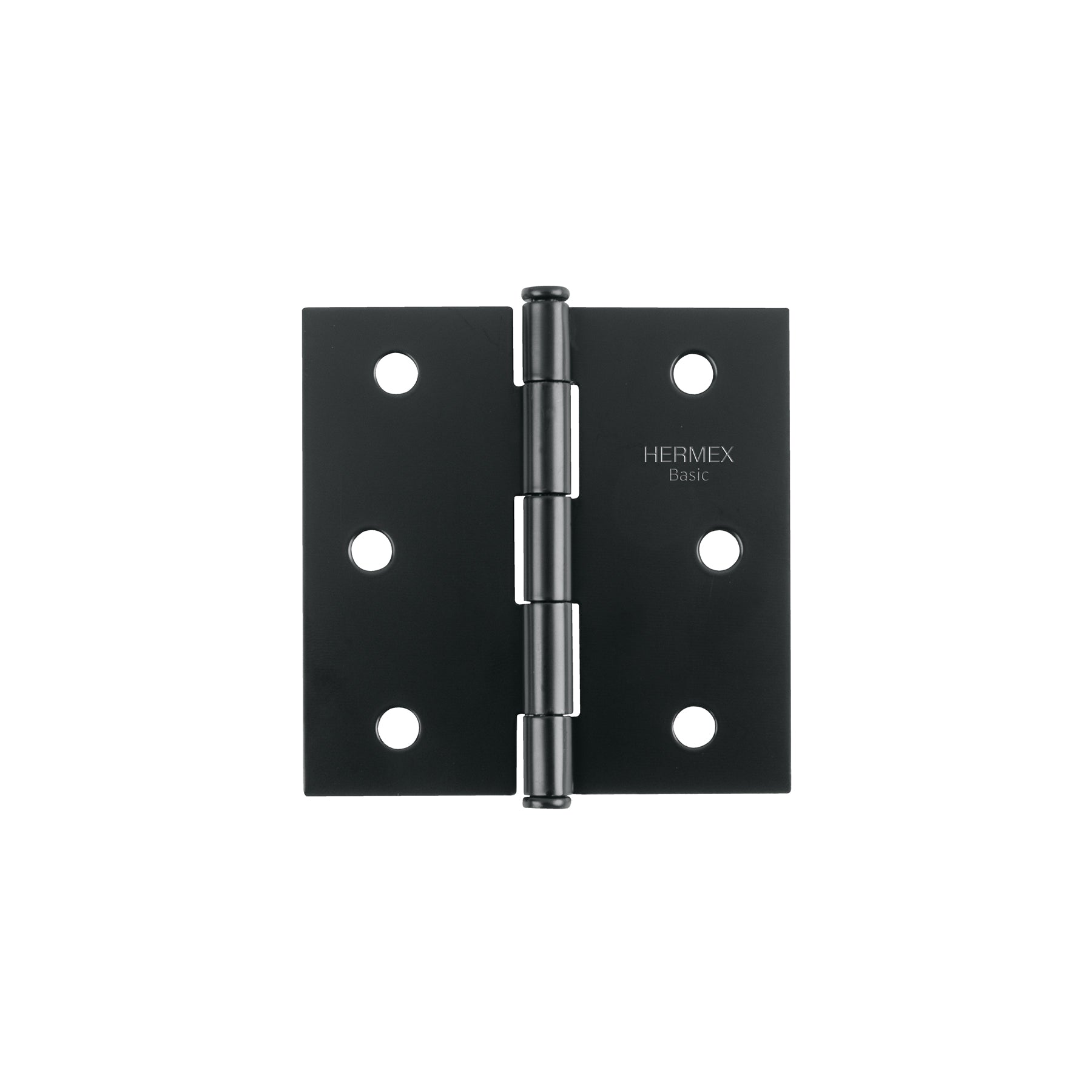Bisagra cuadrada 3", negro mate, cabeza plana, BASIC