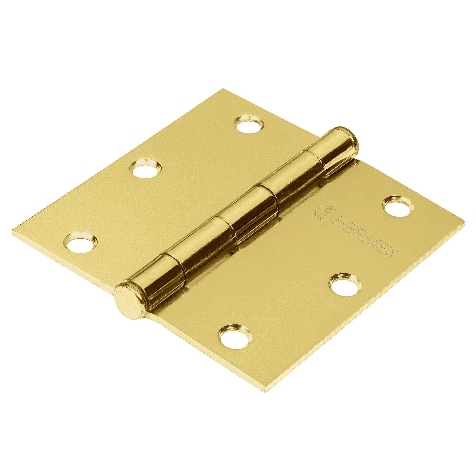Bolsa 2 bisagras cuadradas 3-1/2" latonado, cabeza plana