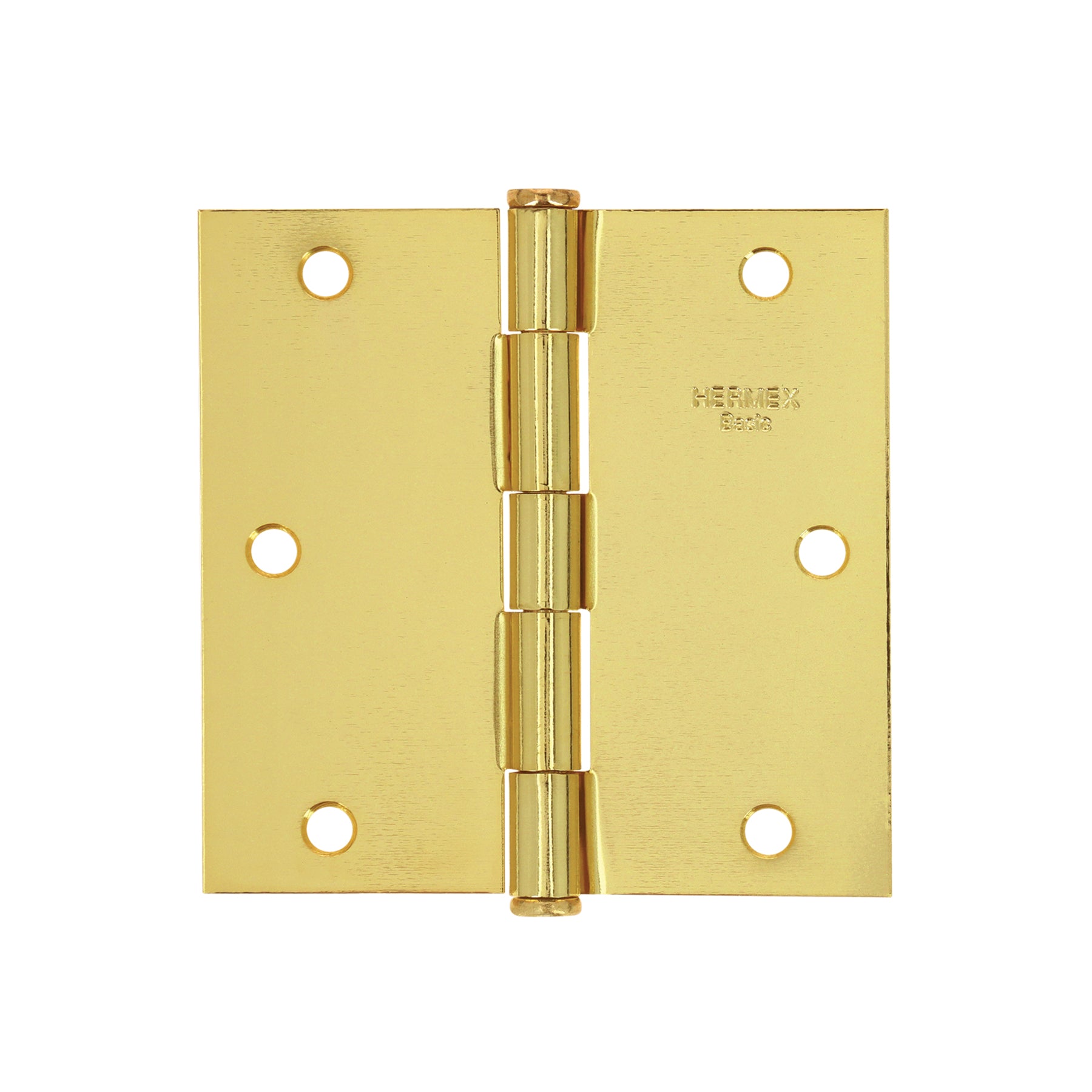 Bisagra cuadrada 3-1/2",latonado, cabeza plana, HERMEX BASIC