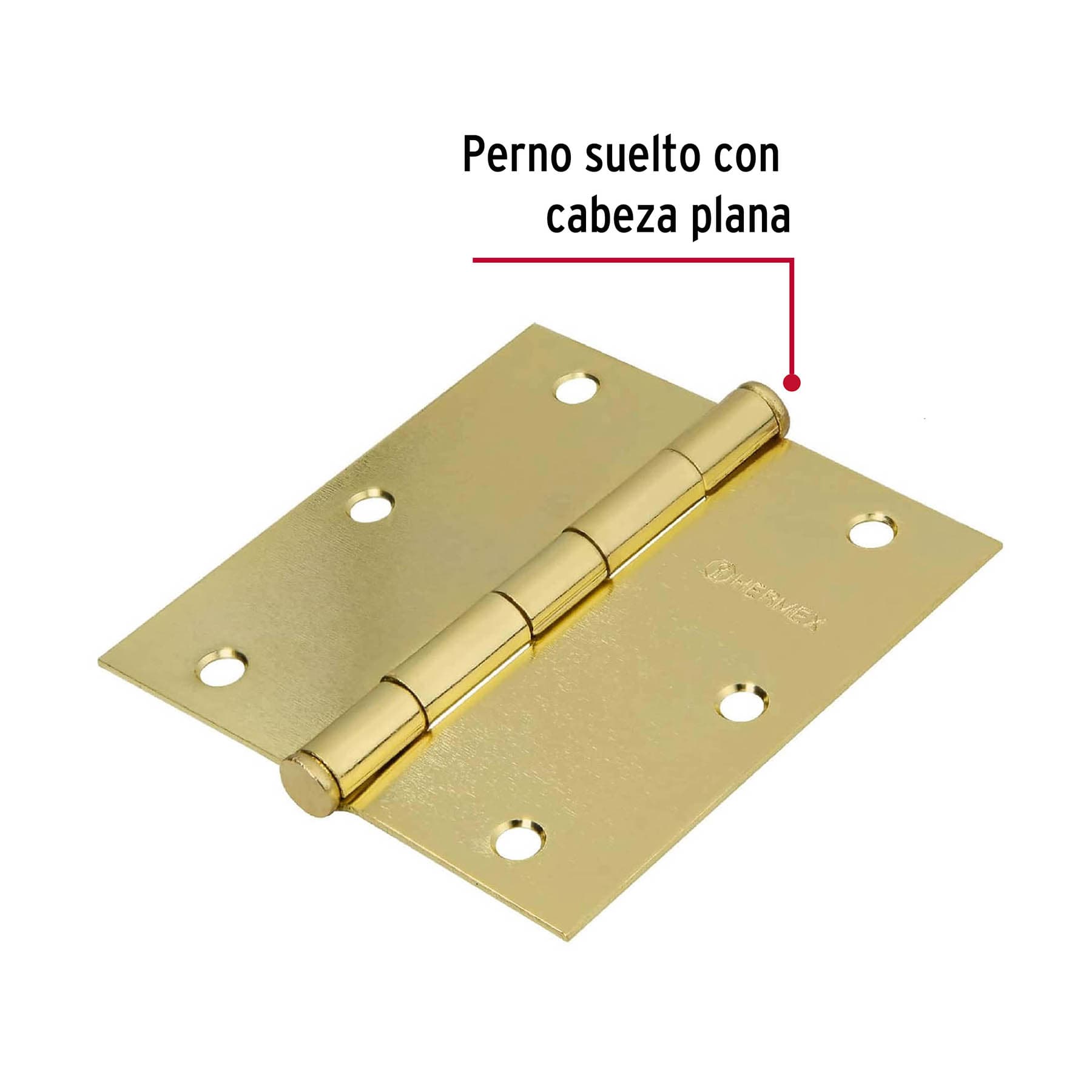 Bolsa c/2 bisagras cuadradas 3-1/2",latonado, HERMEX BASIC