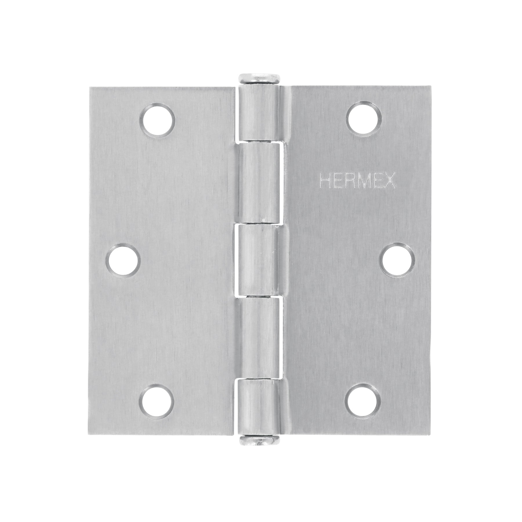 Bisagra cuadrada 3-1/2", satinado, cabeza plana, HERMEX
