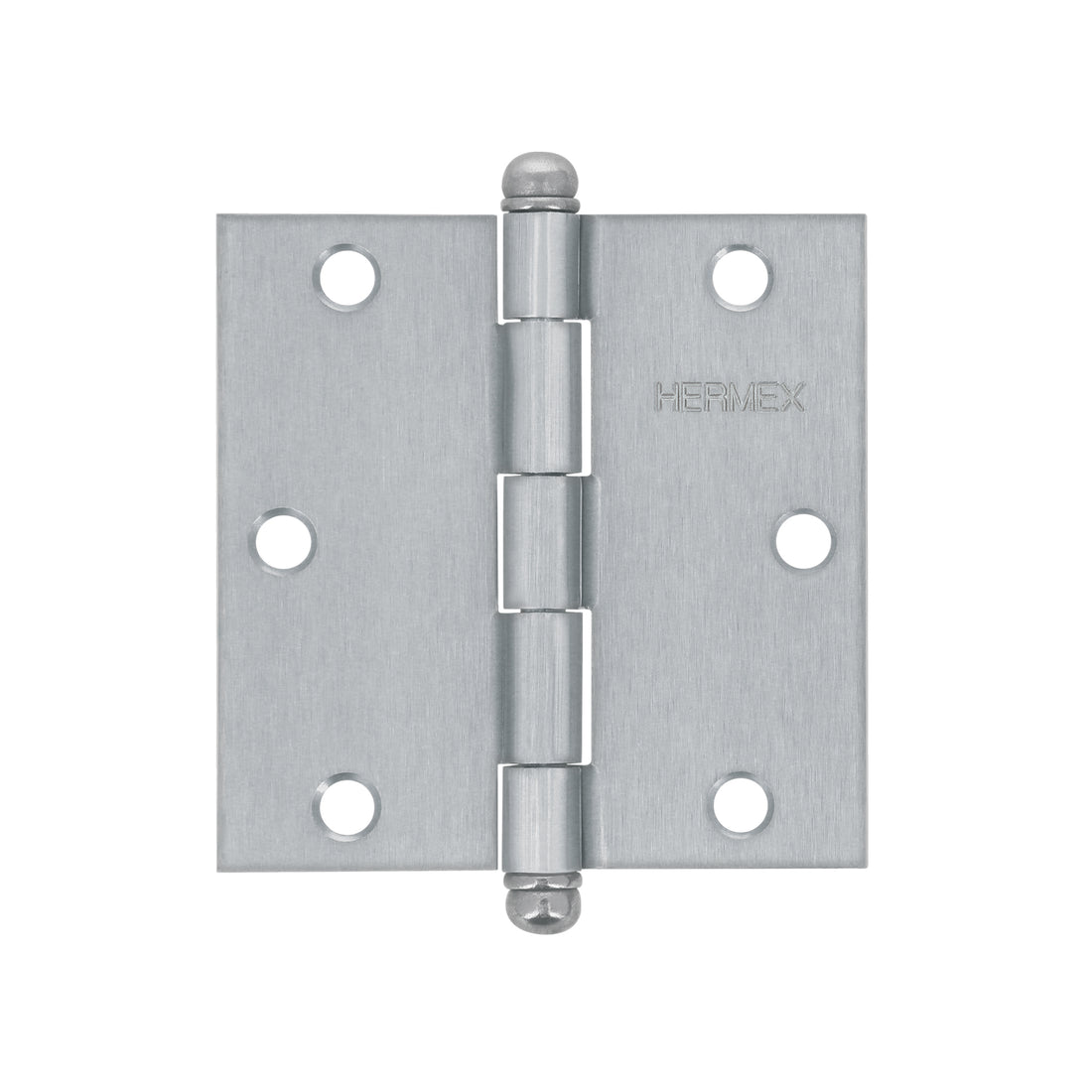 Bisagra cuadrada 3-1/2", satinado, cabeza redonda, HERMEX