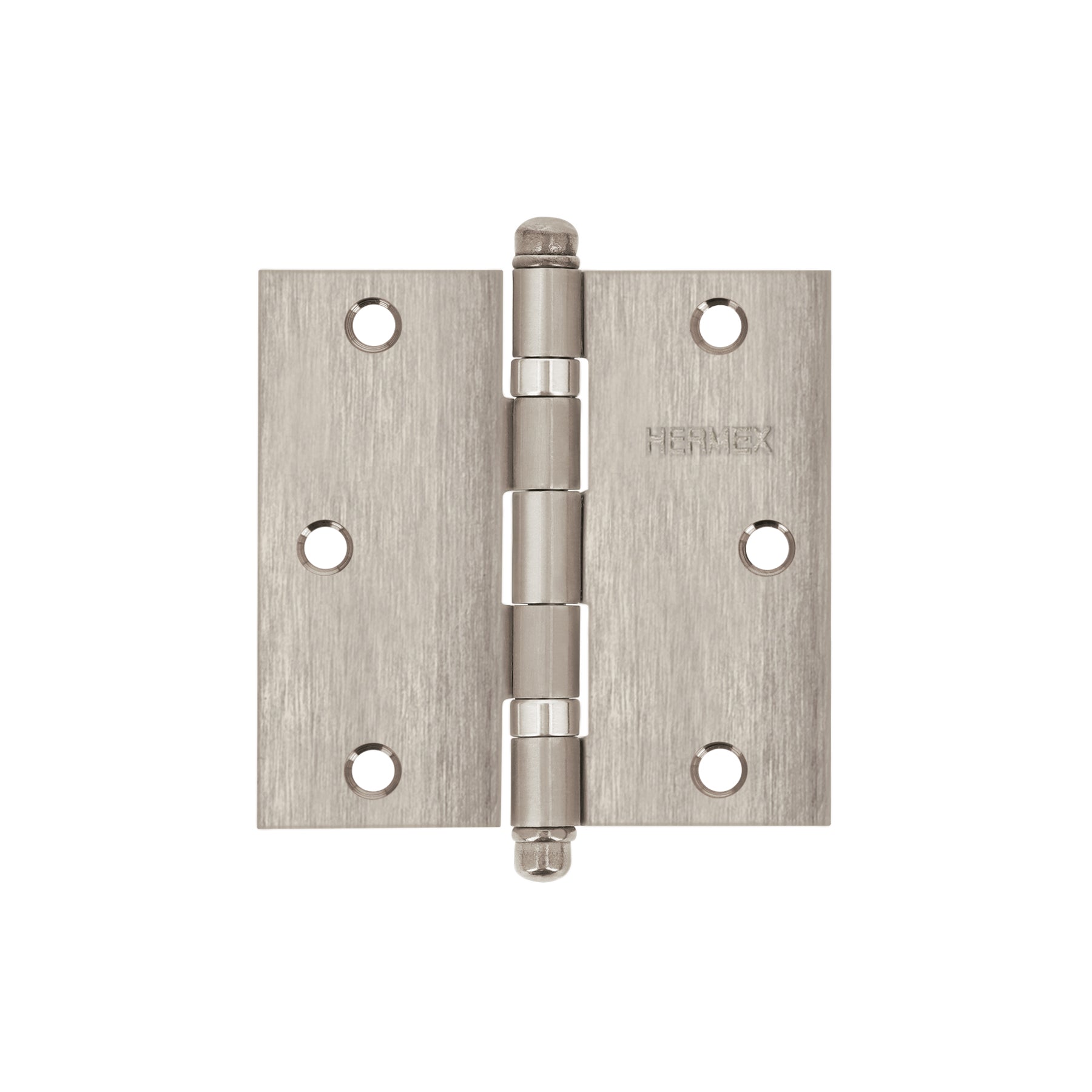 Bisagra cuadrada 3-1/2" acero inox, cabeza redonda, HERMEX
