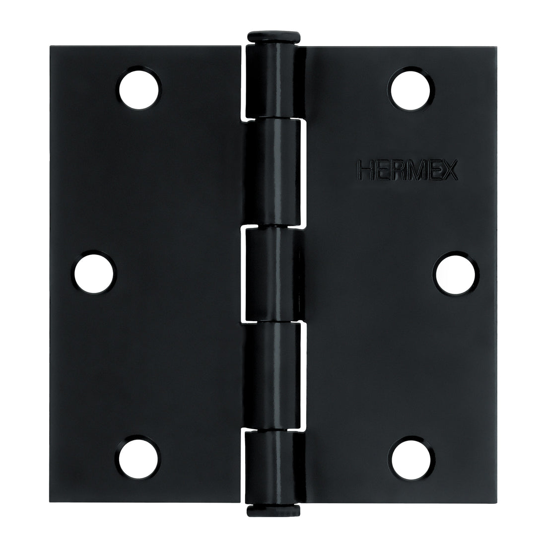 Bisagra cuadrada 3 1/2", negro mate, cabeza plana, HERMEX