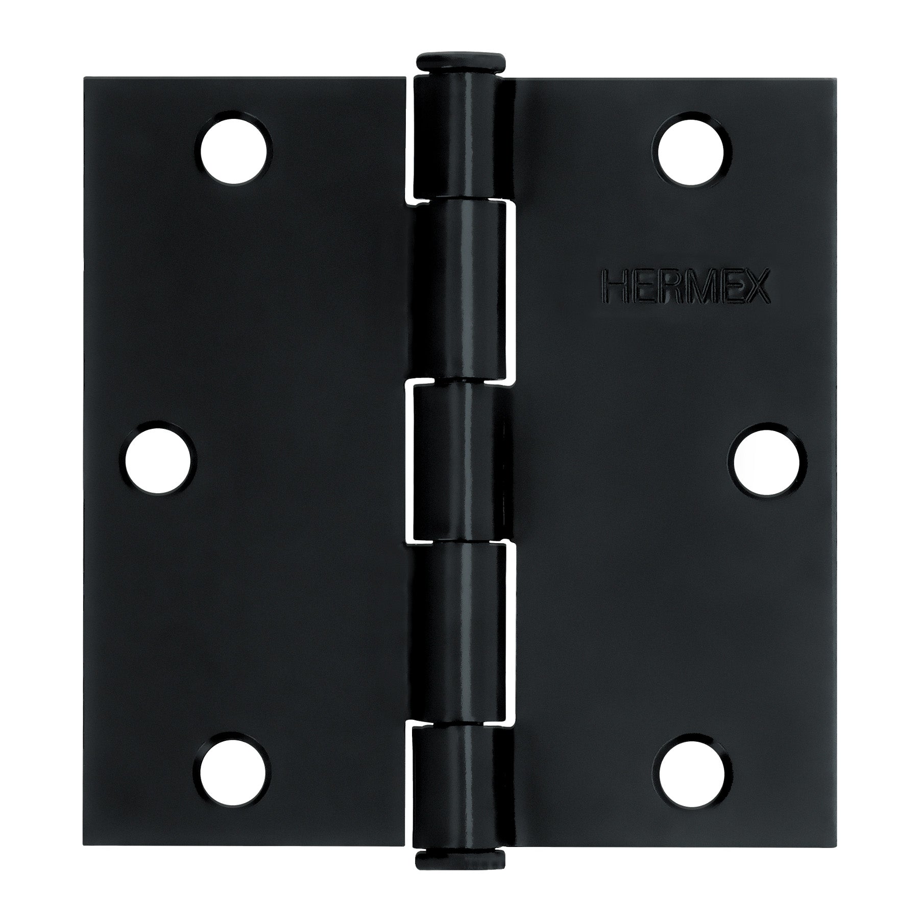 Bisagra cuadrada 3 1/2", negro mate, cabeza plana, HERMEX