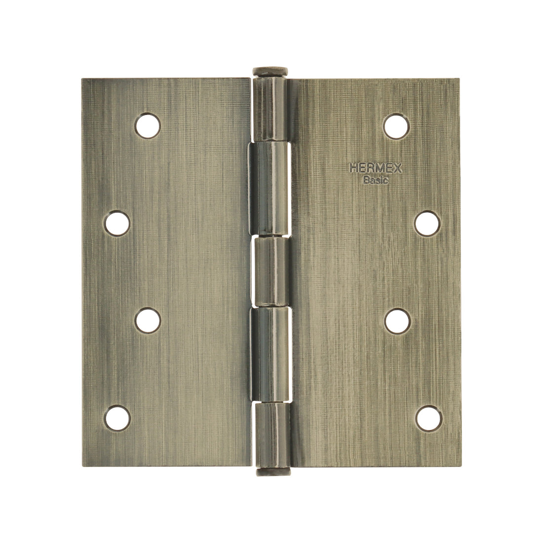 Bisagra cuadrada 4", latón antiguo, cabeza plana, BASIC