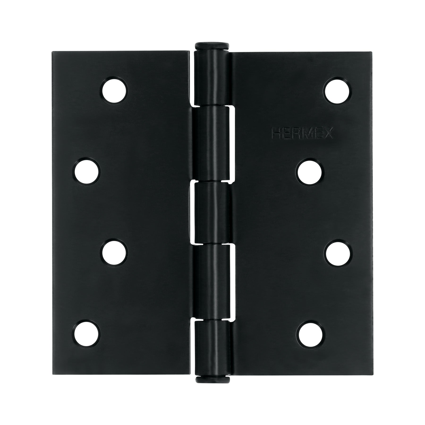 Bisagra cuadrada 4", negro mate, cabeza plana, HERMEX