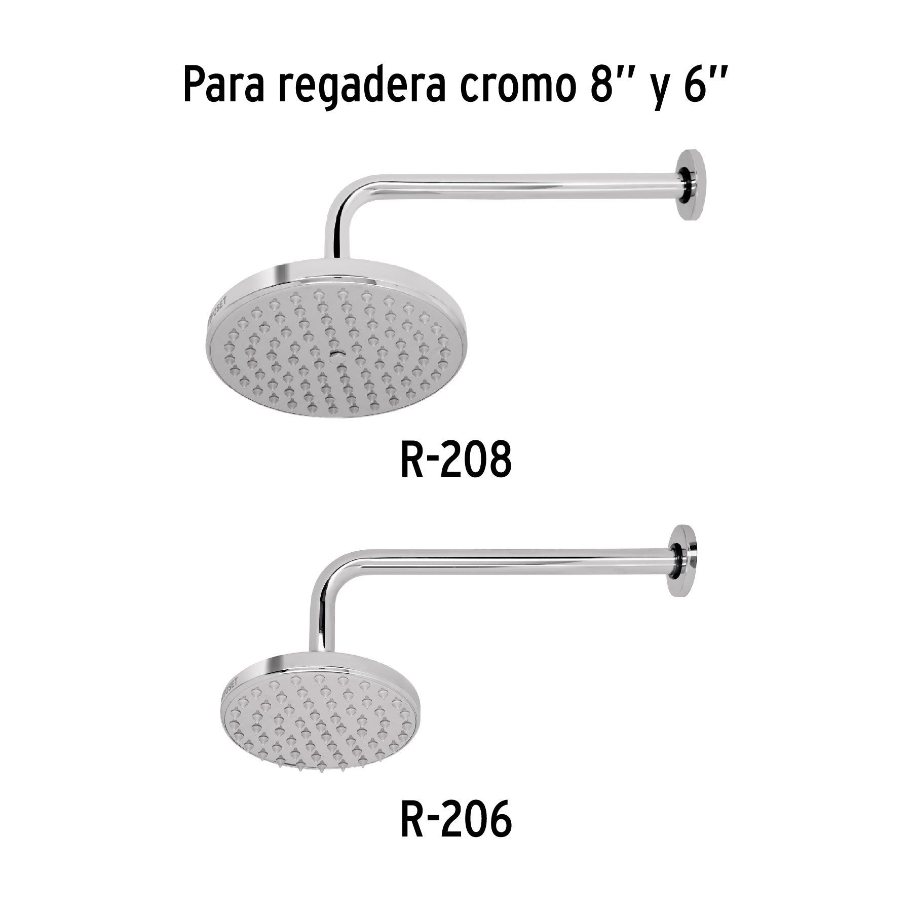 Brazo y chapetón para regadera techo, cromo, ELEMENT