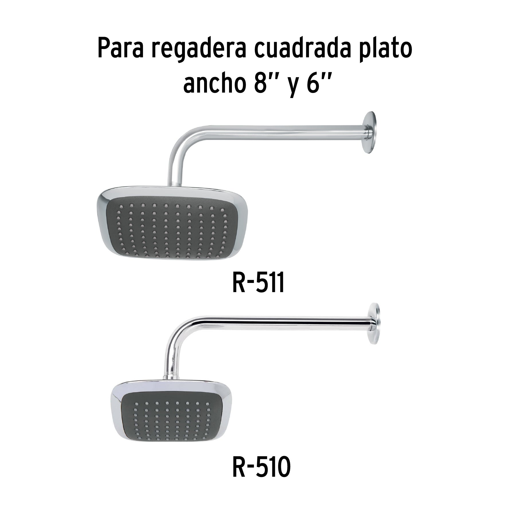 Brazo tipo gancho y chapetón para regadera, 50 cm, AERO