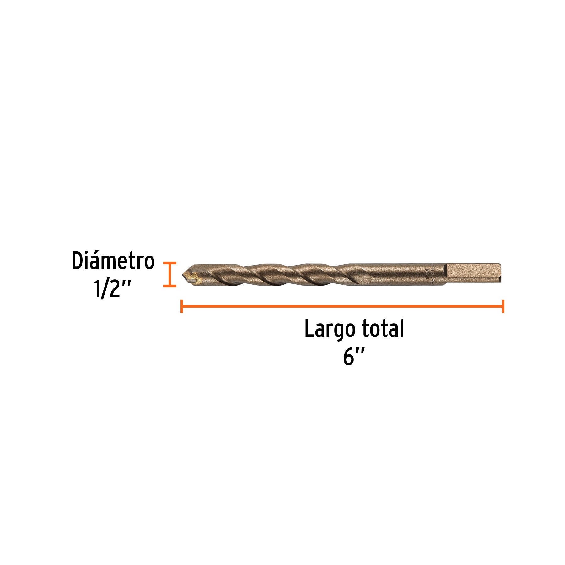 Broca para concreto de 1/2 x 6" en blíster, TRUPER