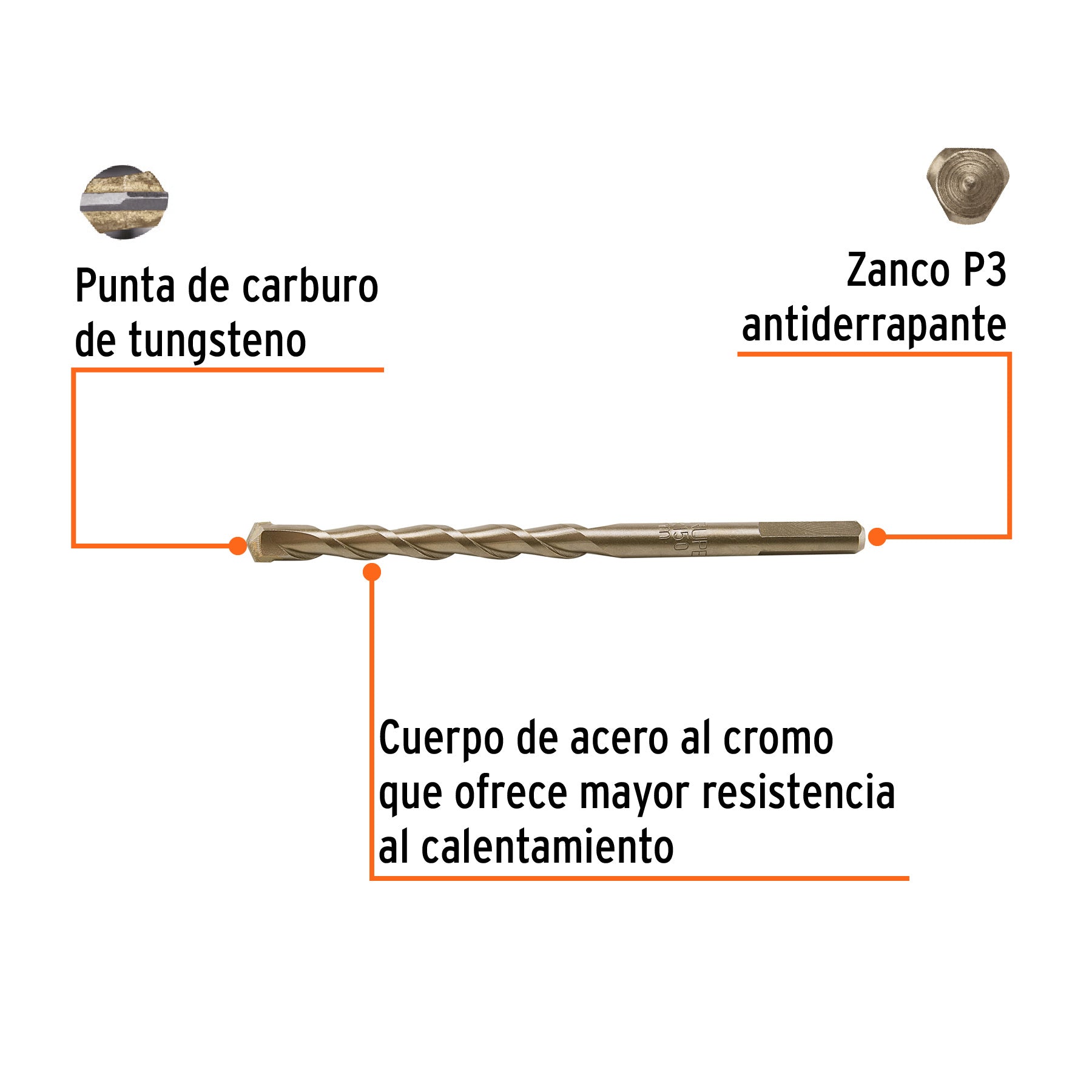 Broca para concreto 10 x 150 mm, TRUPER