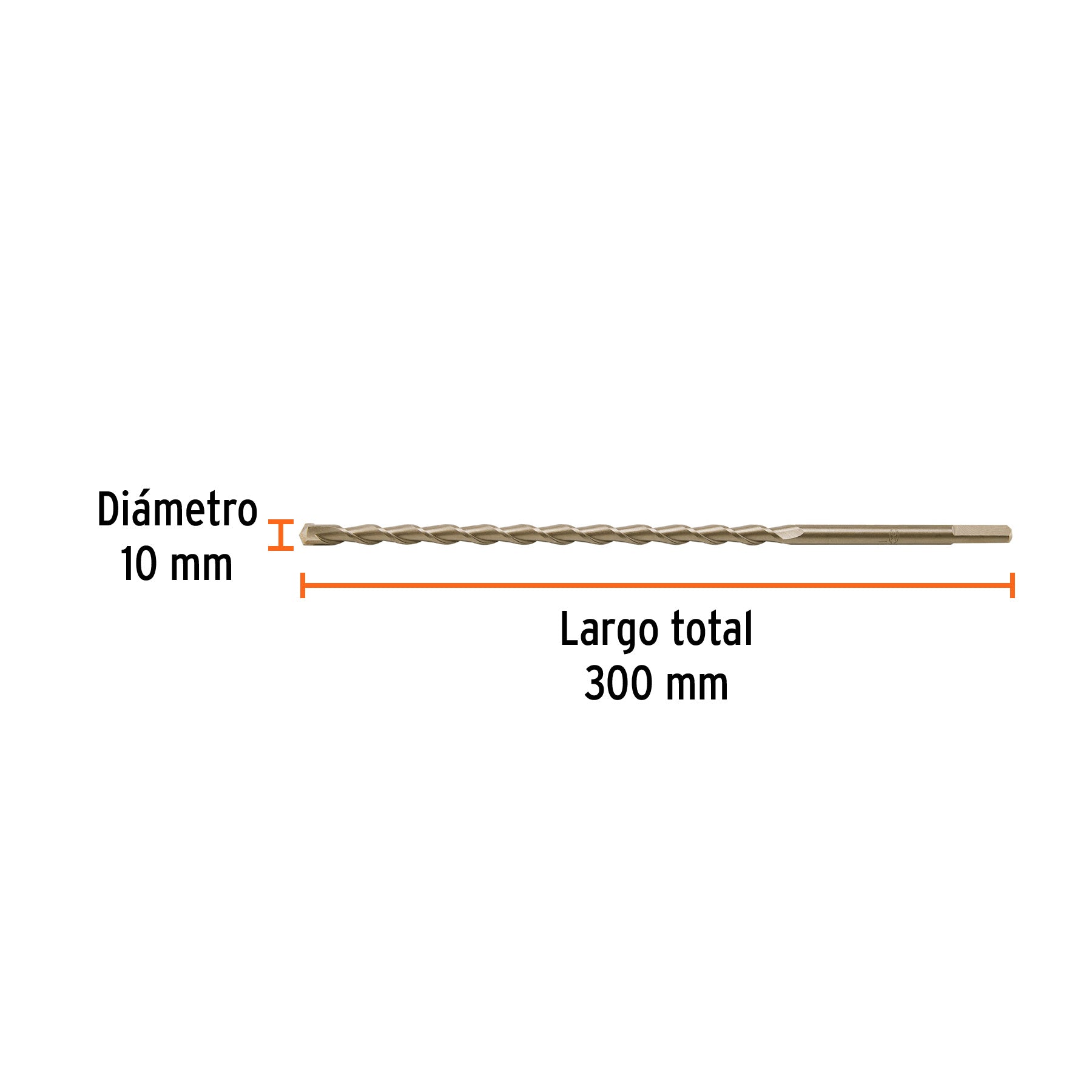 Broca para concreto 10 x 300 mm, TRUPER