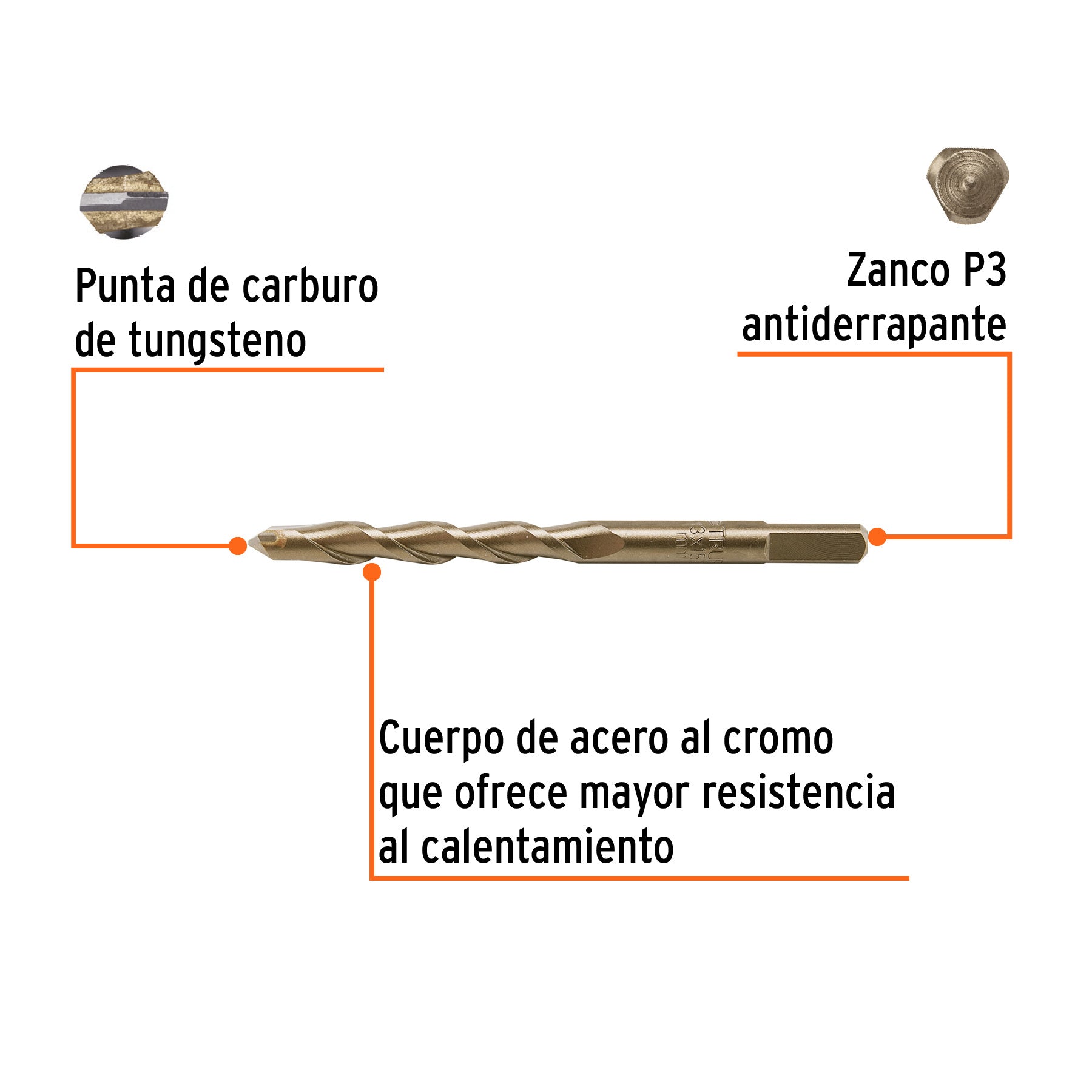 Broca para concreto 13 x 150 mm, TRUPER