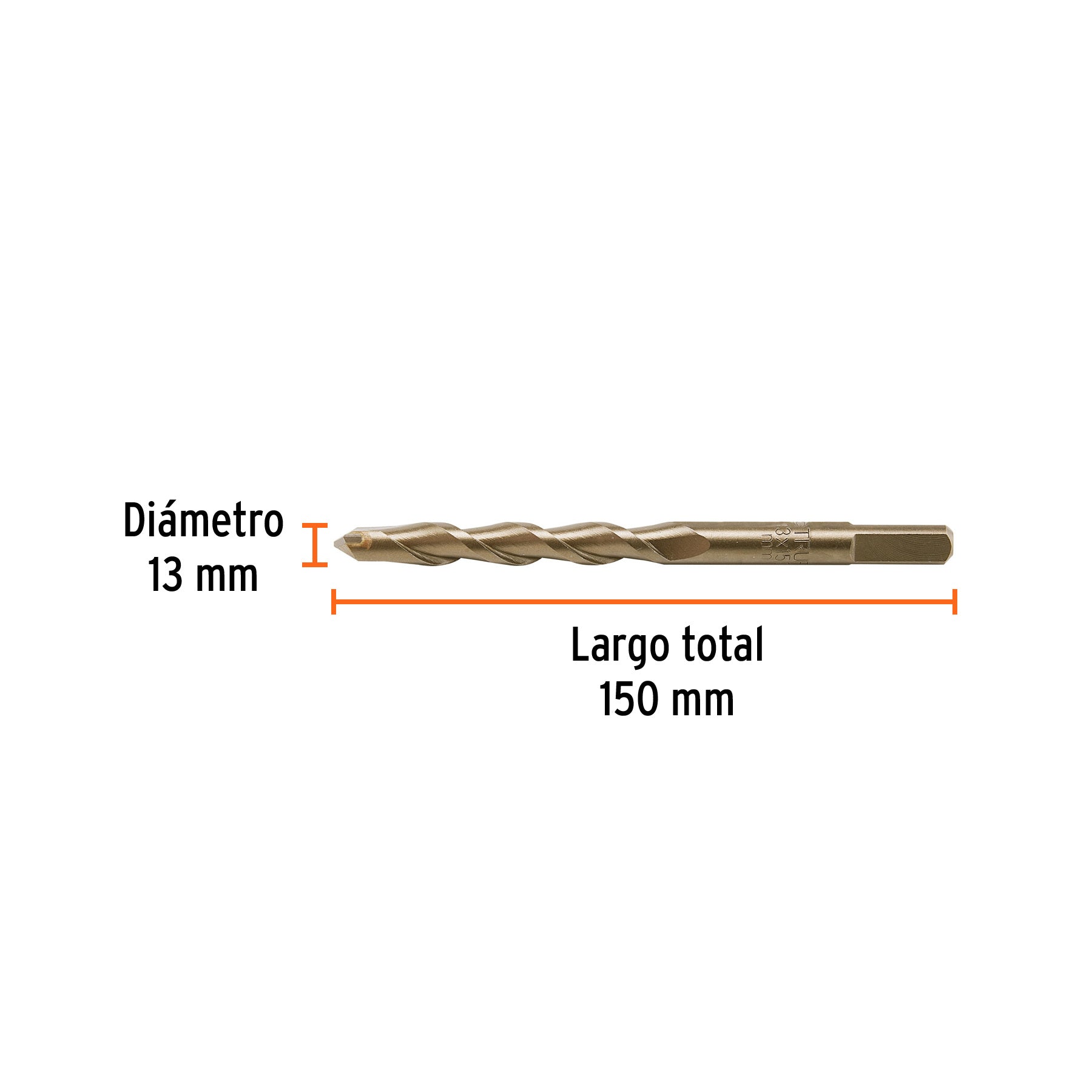 Broca para concreto 13 x 150 mm, TRUPER