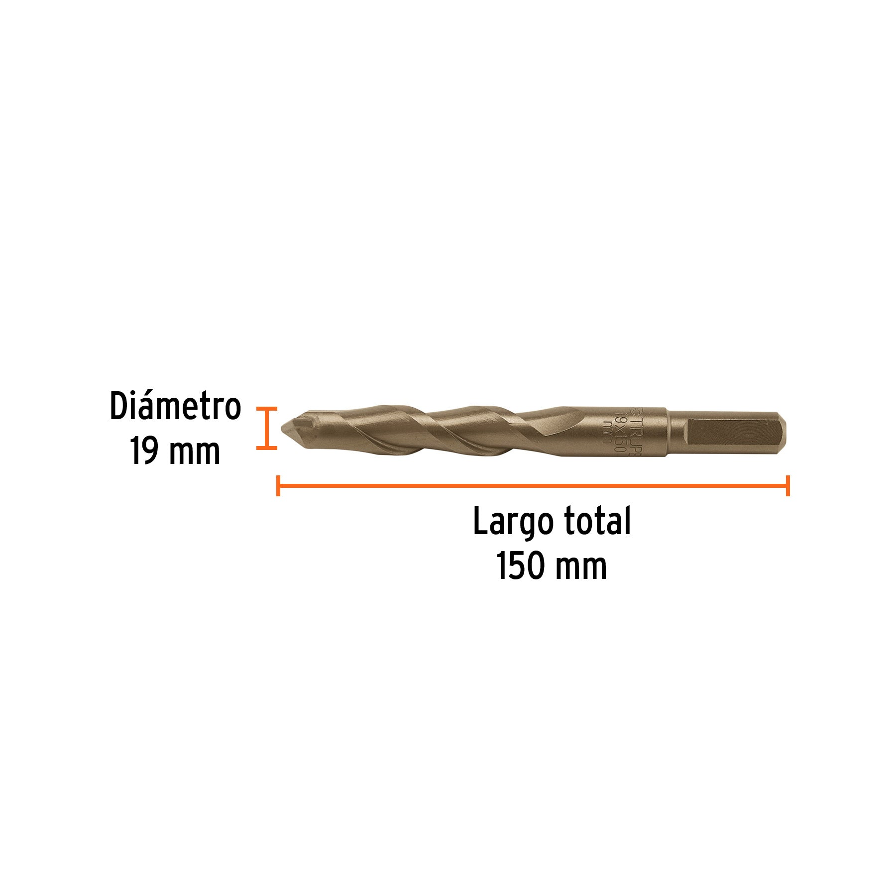 Broca para concreto 19 x 150 mm, TRUPER