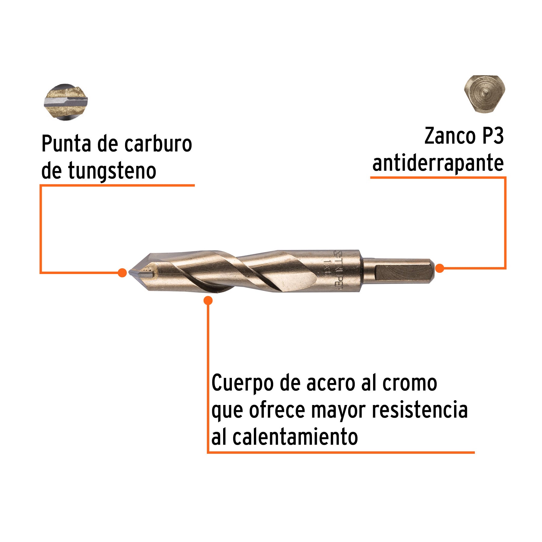 Broca para concreto de 1 x 6", TRUPER