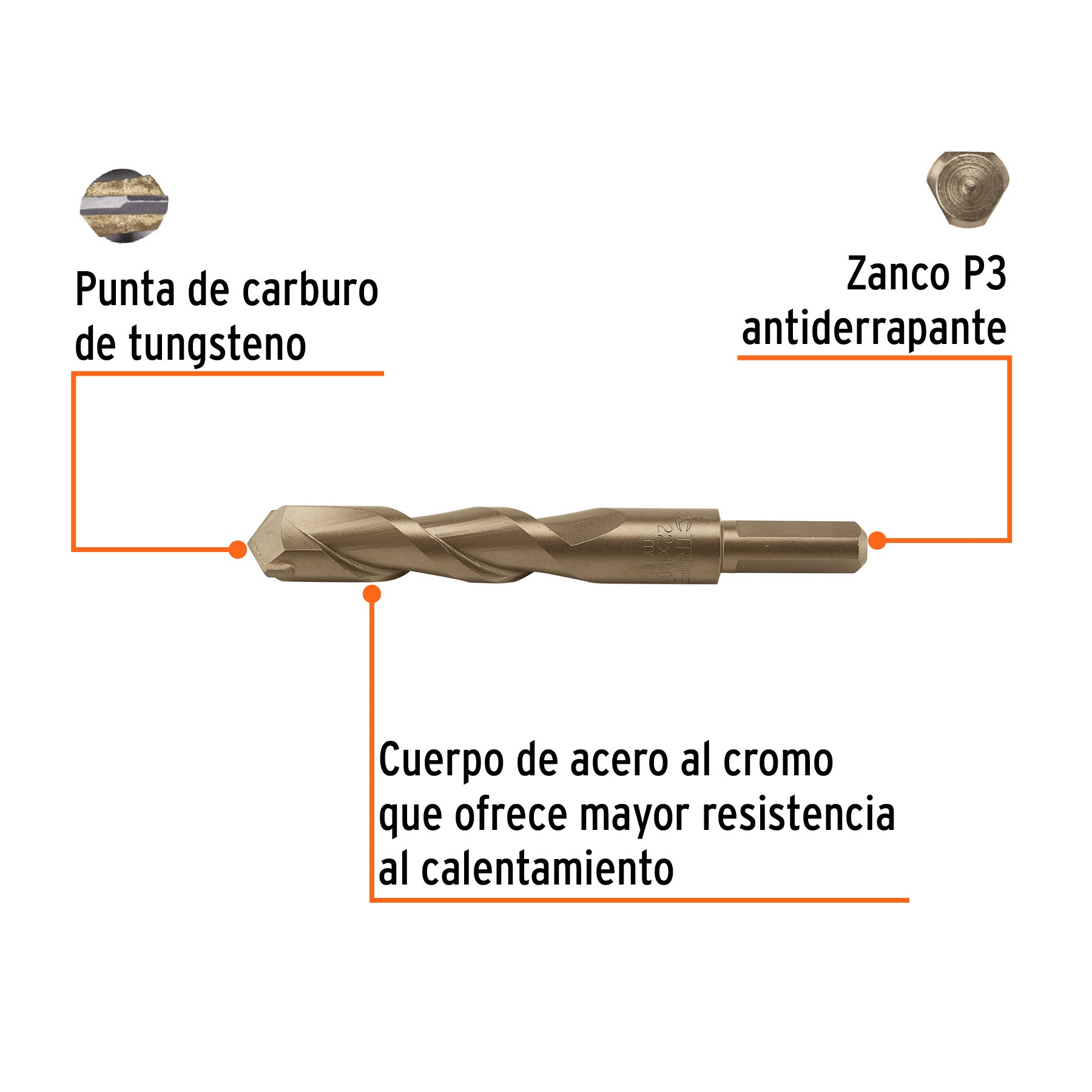 Broca para concreto 22 x 150 mm, TRUPER