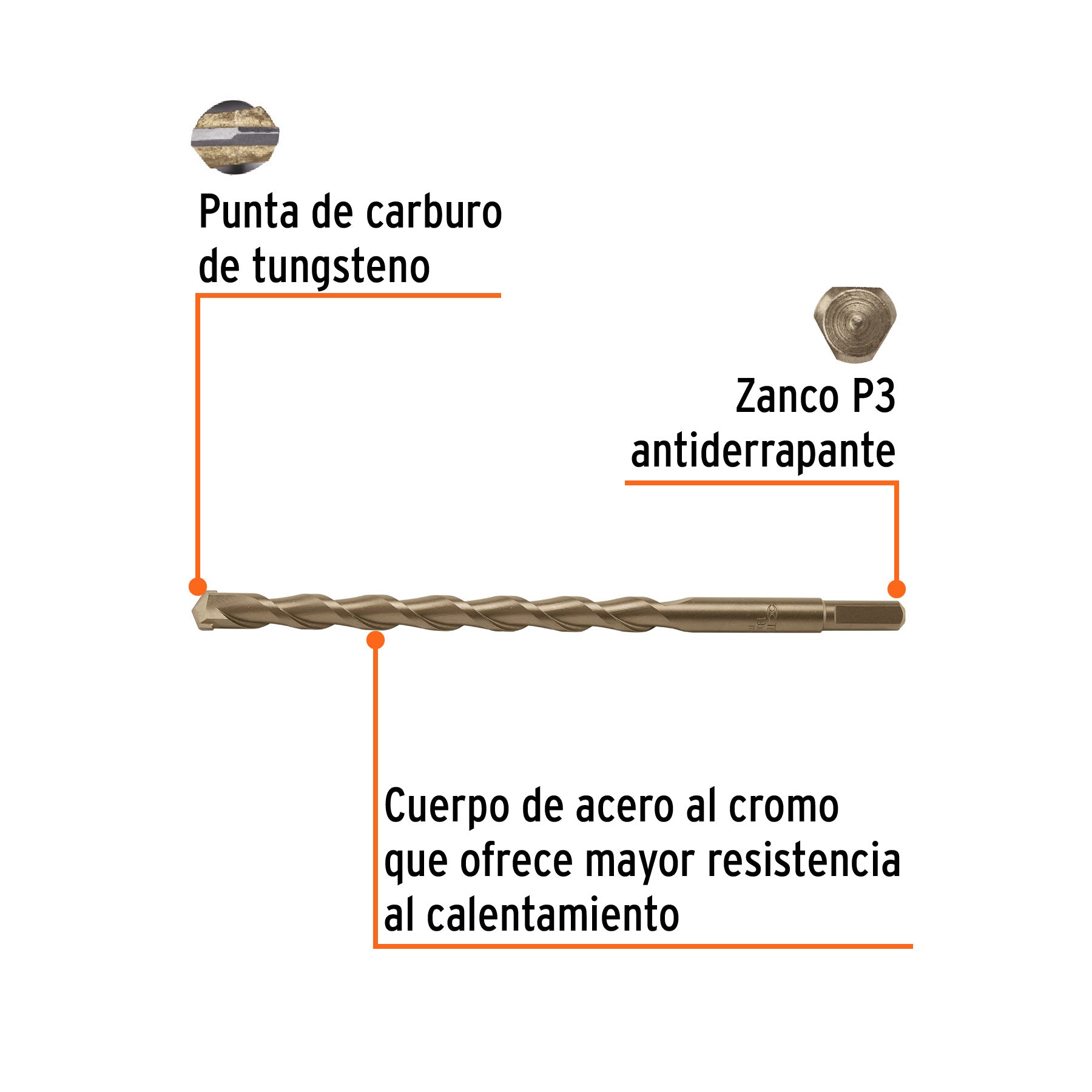 Broca para concreto 22 x 300 mm, TRUPER