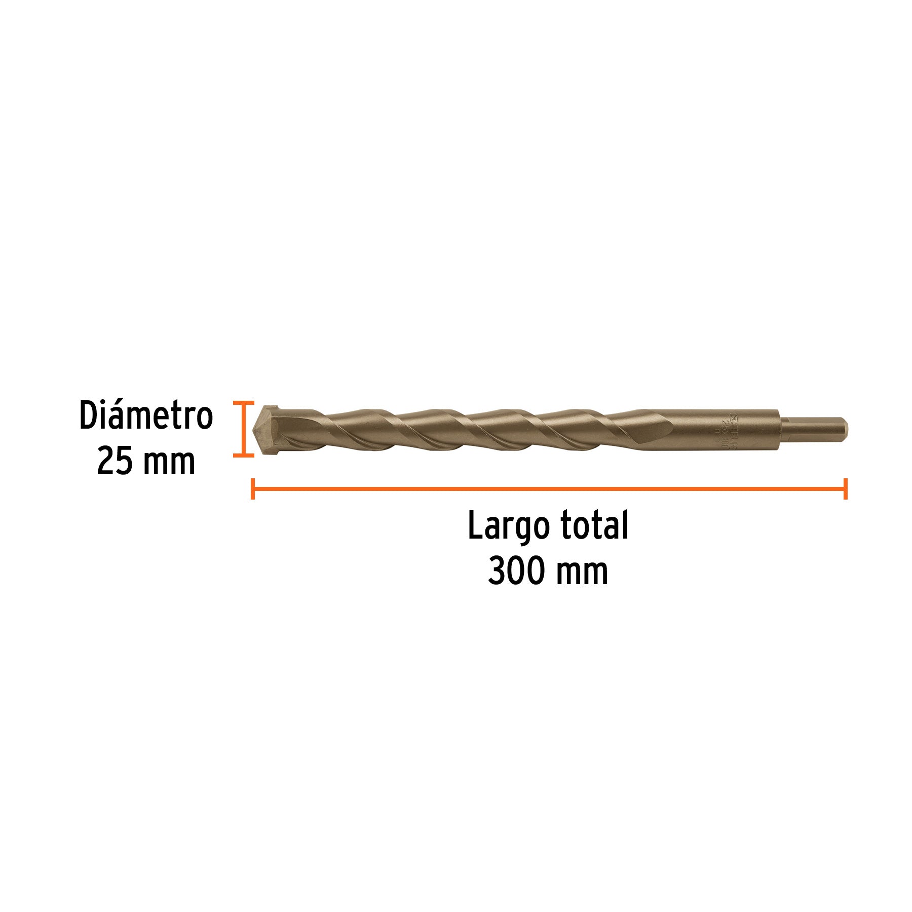 Broca para concreto 25 x 300 mm, TRUPER