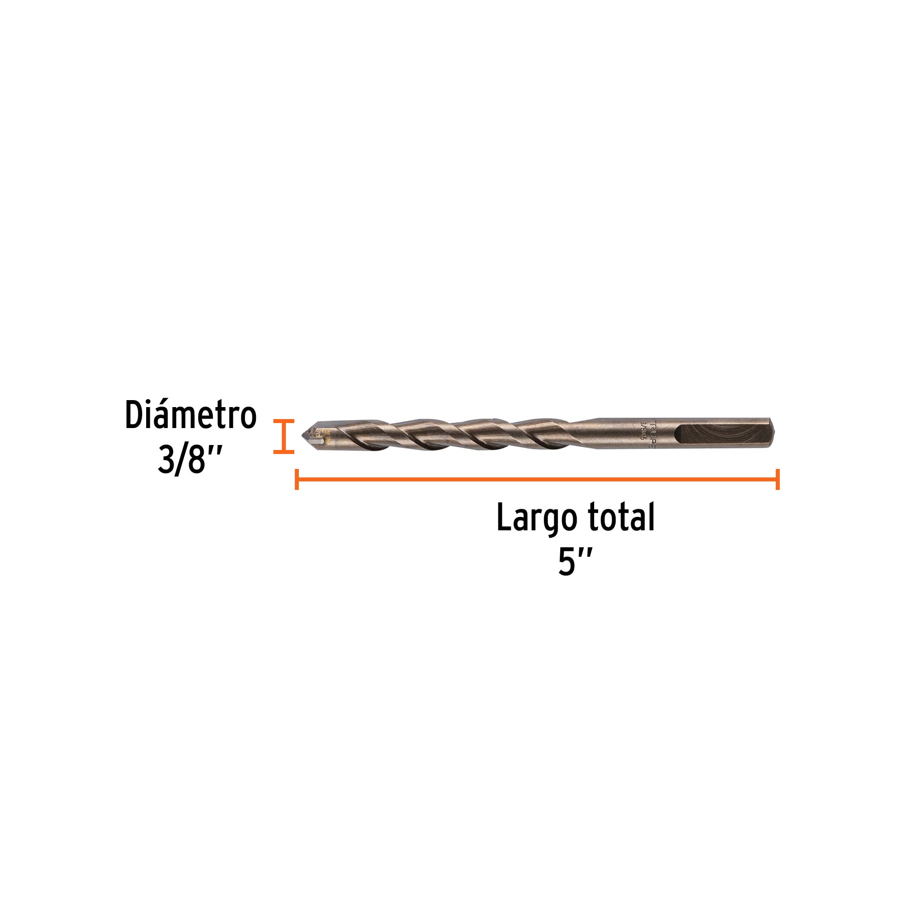 Broca para concreto de 3/8 x 5", TRUPER
