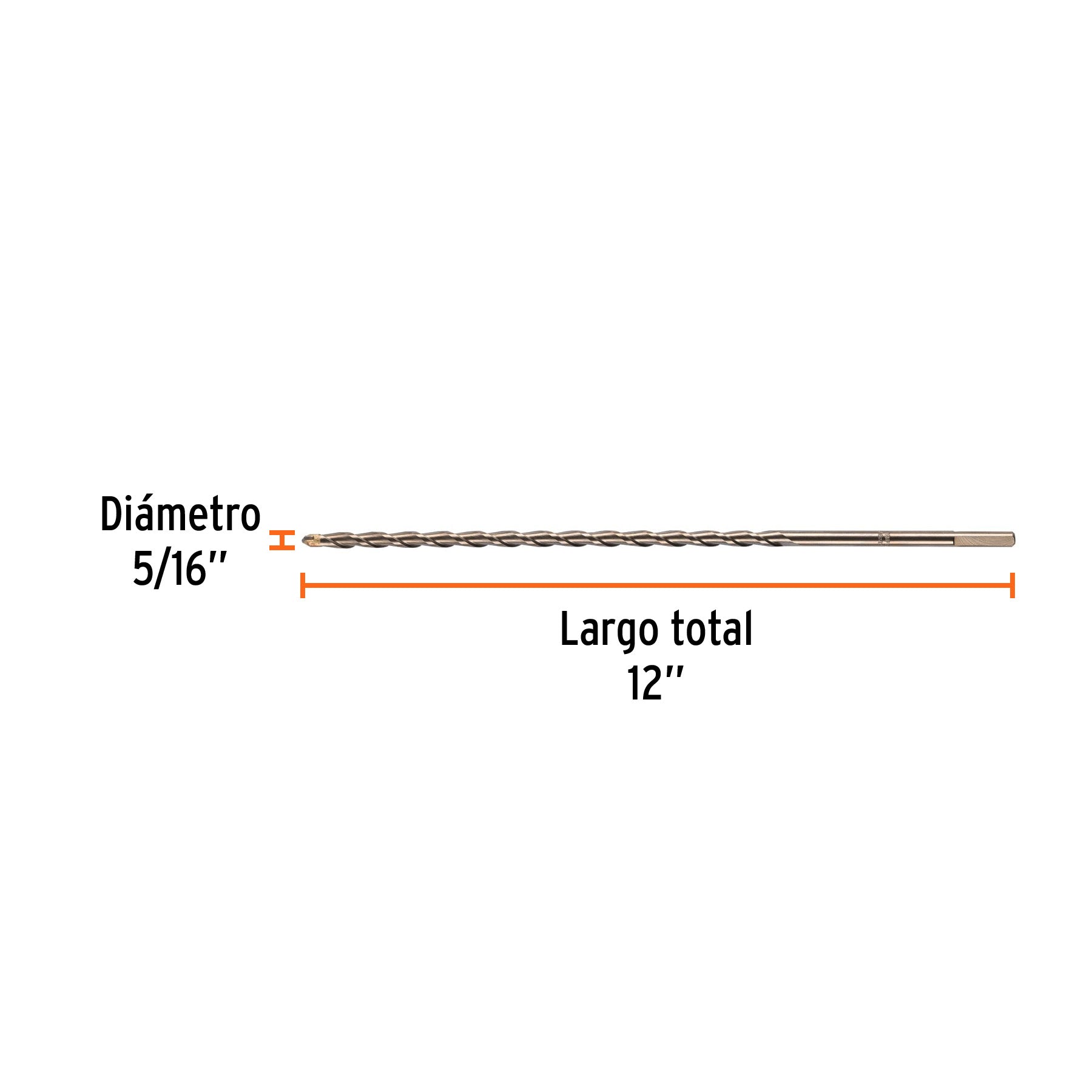 Broca para concreto de 5/16 x 12", TRUPER