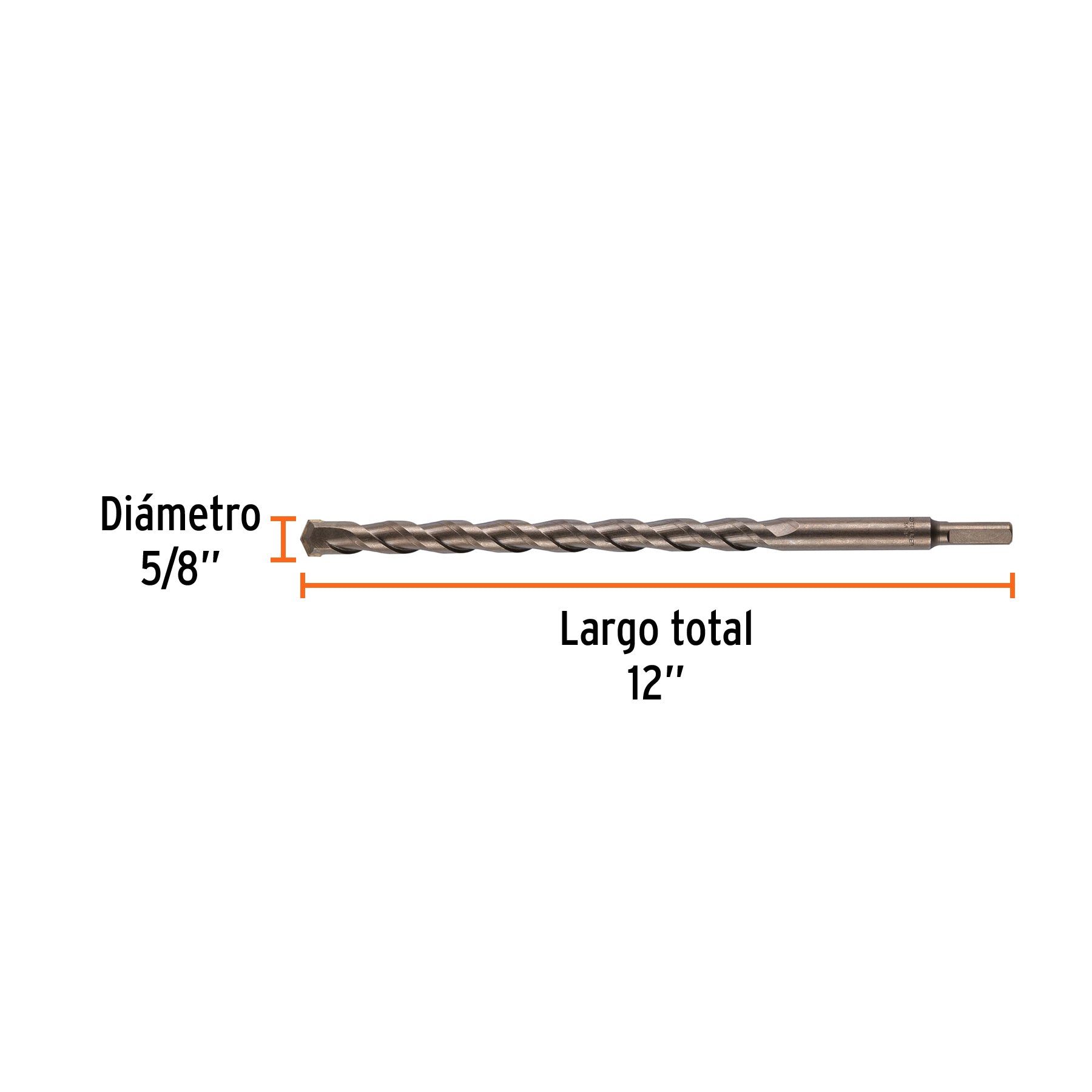 Broca para concreto de 5/8 x 12", TRUPER