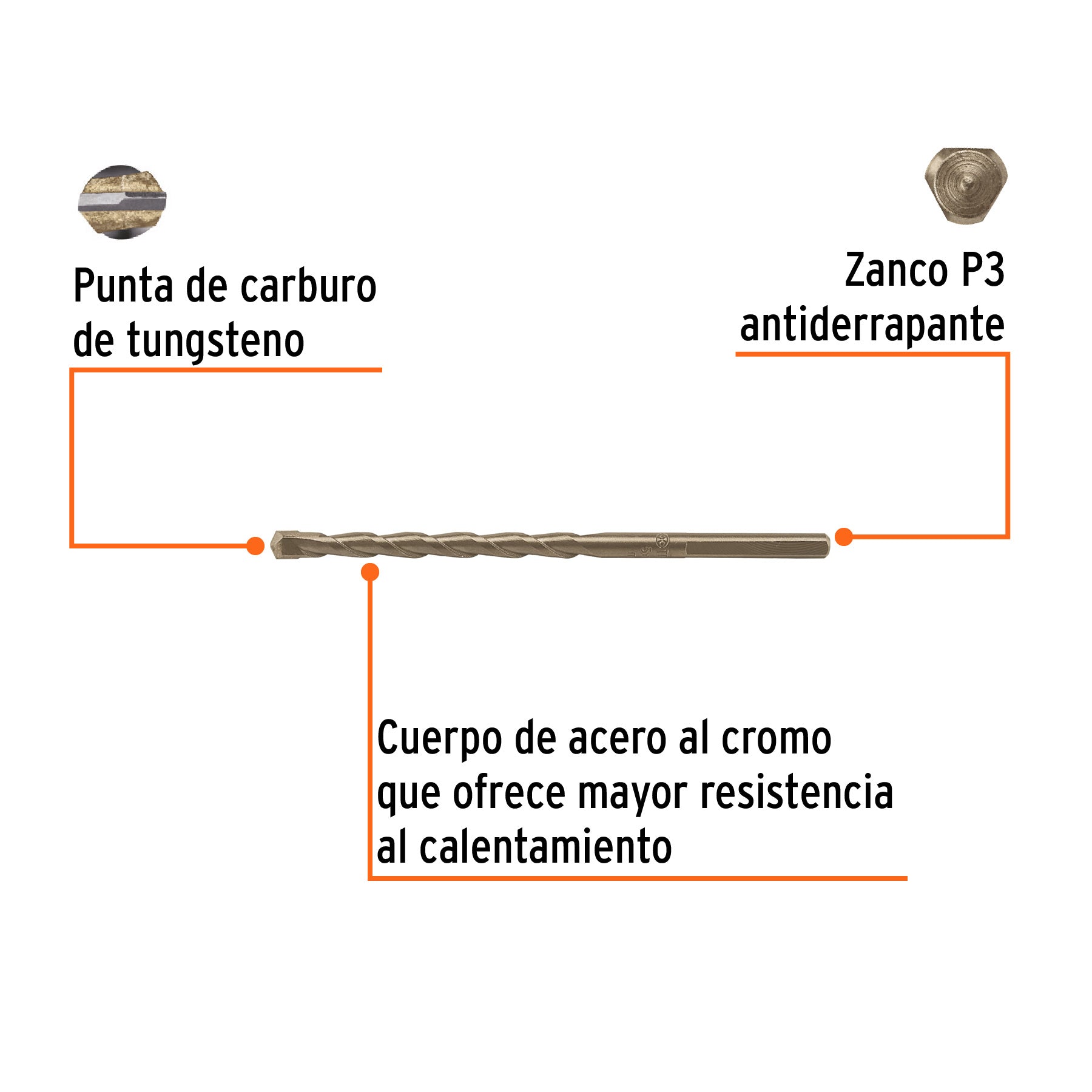 Broca para concreto 5 x 100 mm, TRUPER
