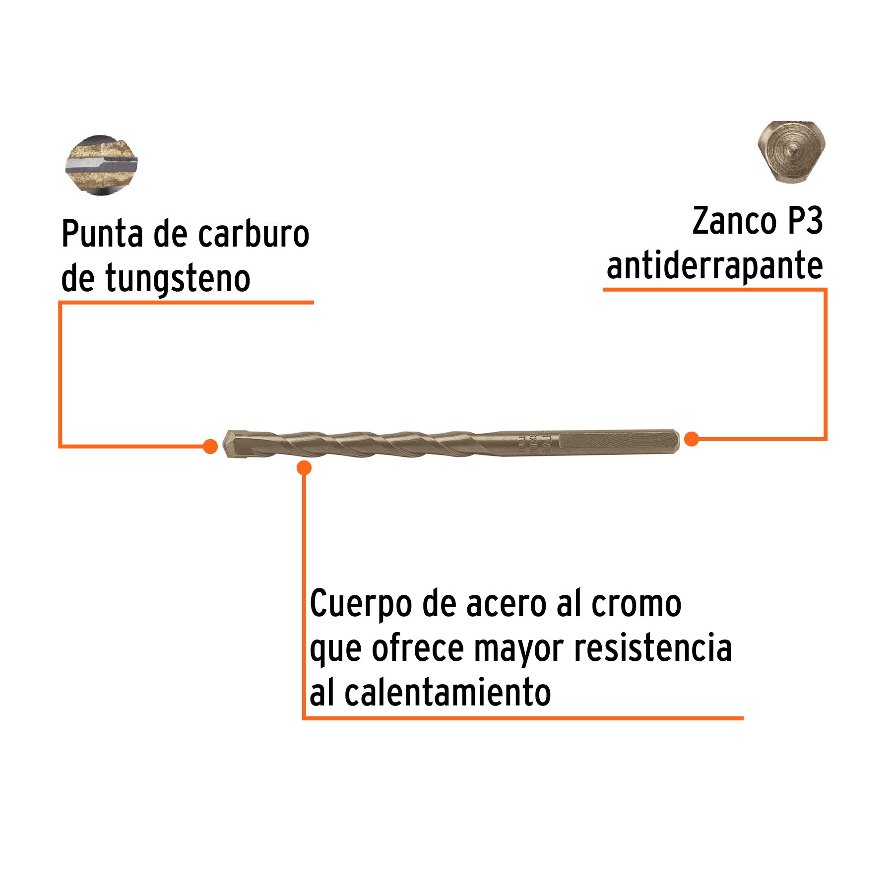 Broca para concreto 6 x 100 mm, TRUPER