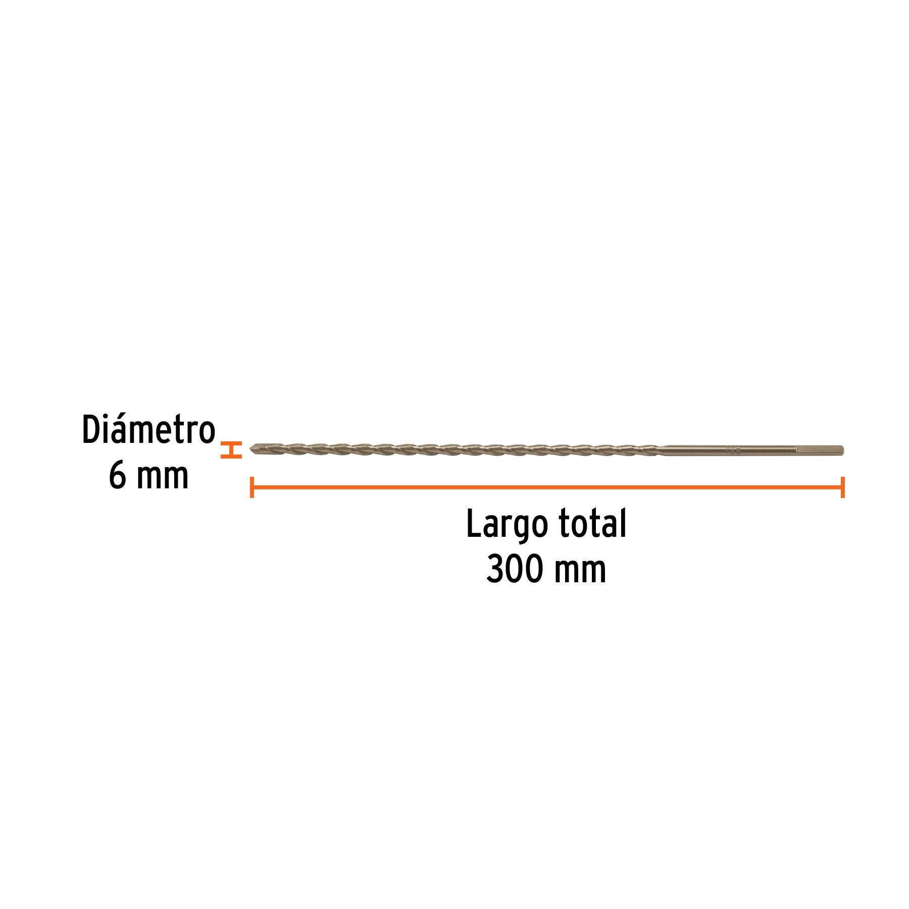 Broca para concreto 6 x 300 mm, TRUPER