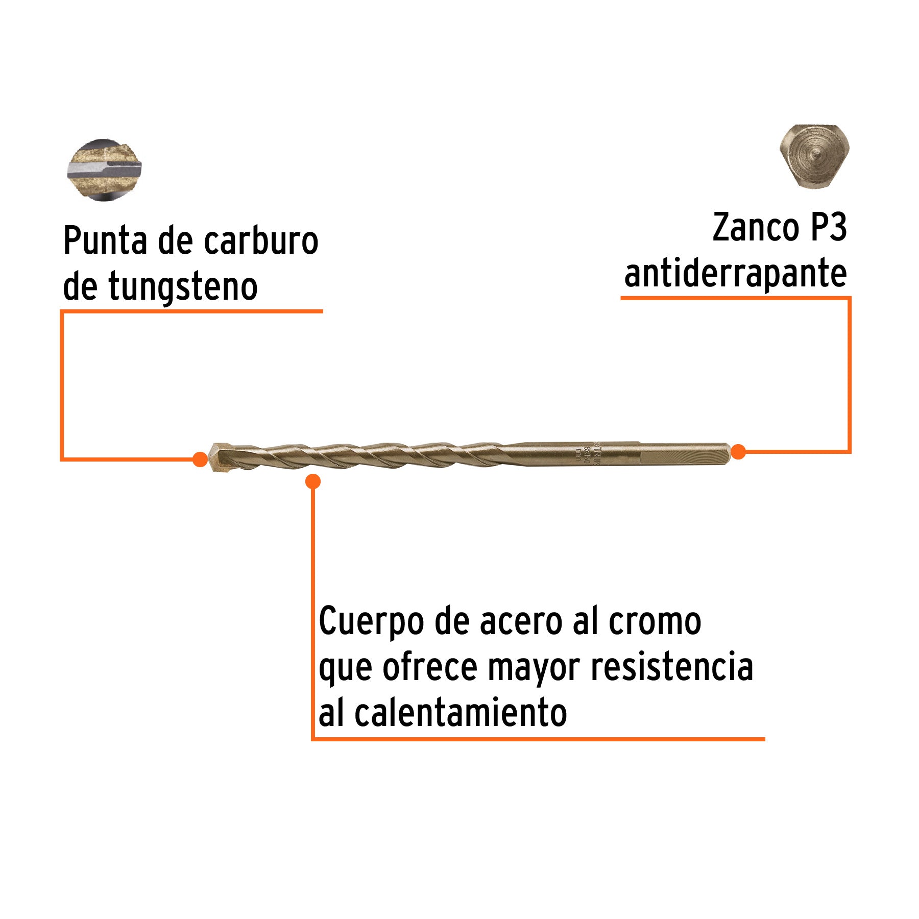 Broca para concreto 8 x 150 mm, TRUPER