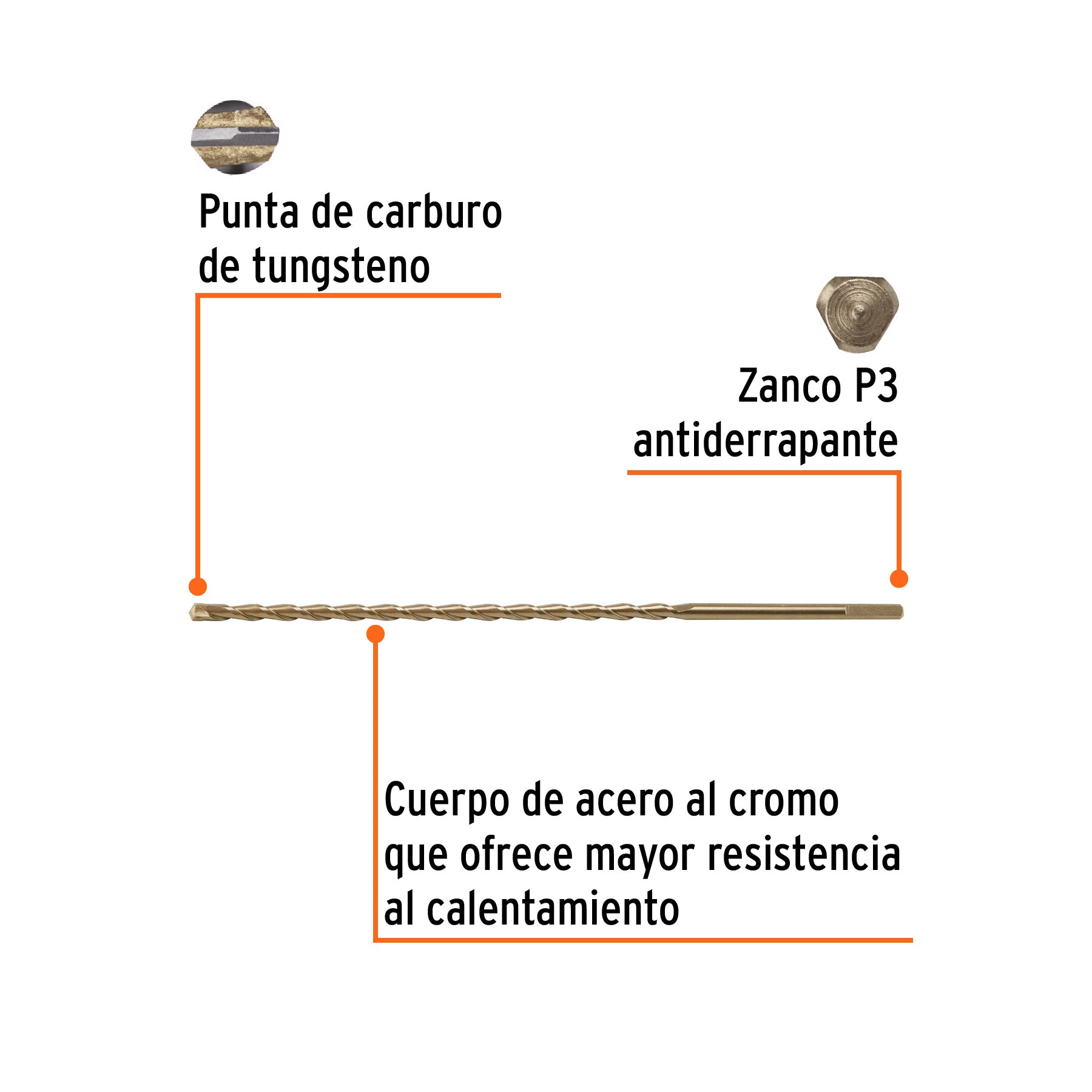 Broca para concreto 8 x 300 mm, TRUPER